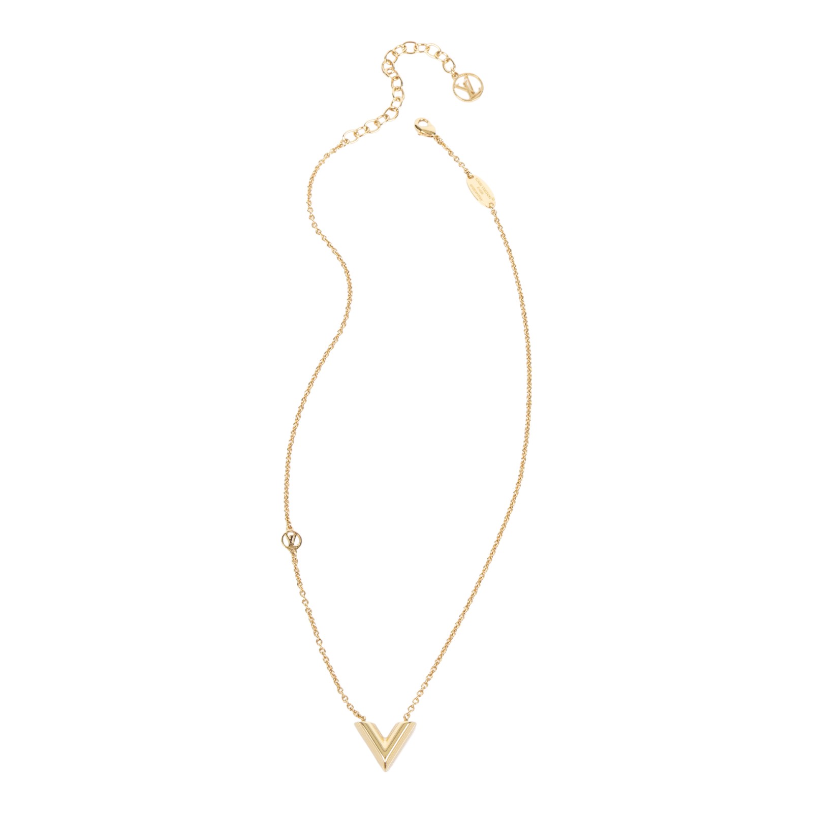 路易威登 LOUIS VUITTON Essential V 項鏈 M00857 金色ESSENTIAL V項鍊 原廠盒子/防塵袋/發票