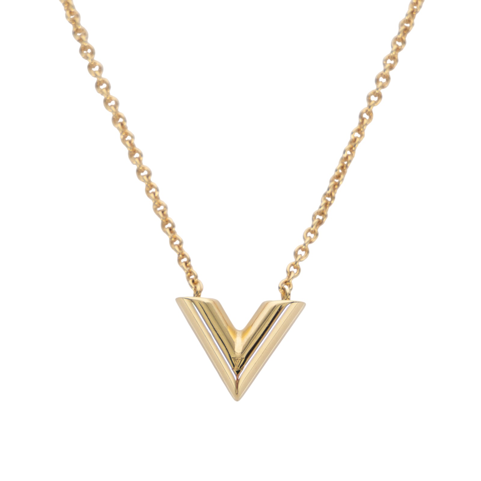 路易威登 LOUIS VUITTON Essential V 項鏈 M00857 金色ESSENTIAL V項鍊 原廠盒子/防塵袋/發票