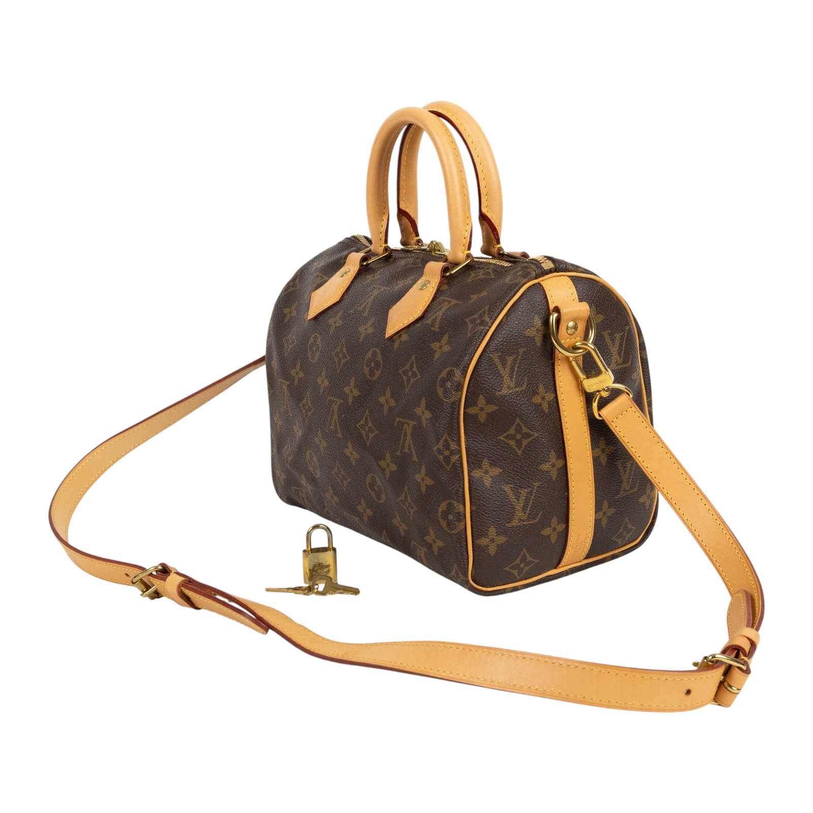 路易威登 LOUIS VUITTON Speedy Bandoulière 25  波士頓包 手提包 經典帆布 M46977  背帶/鎖組/防塵袋