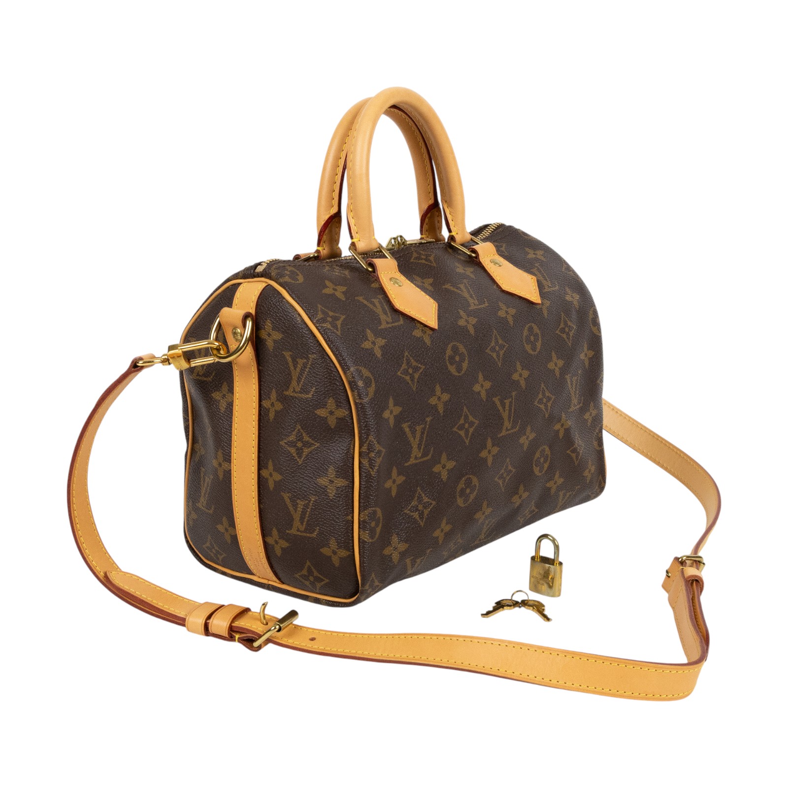 路易威登 LOUIS VUITTON Speedy Bandoulière 25  波士頓包 手提包 經典帆布 M46977  背帶/鎖組/防塵袋