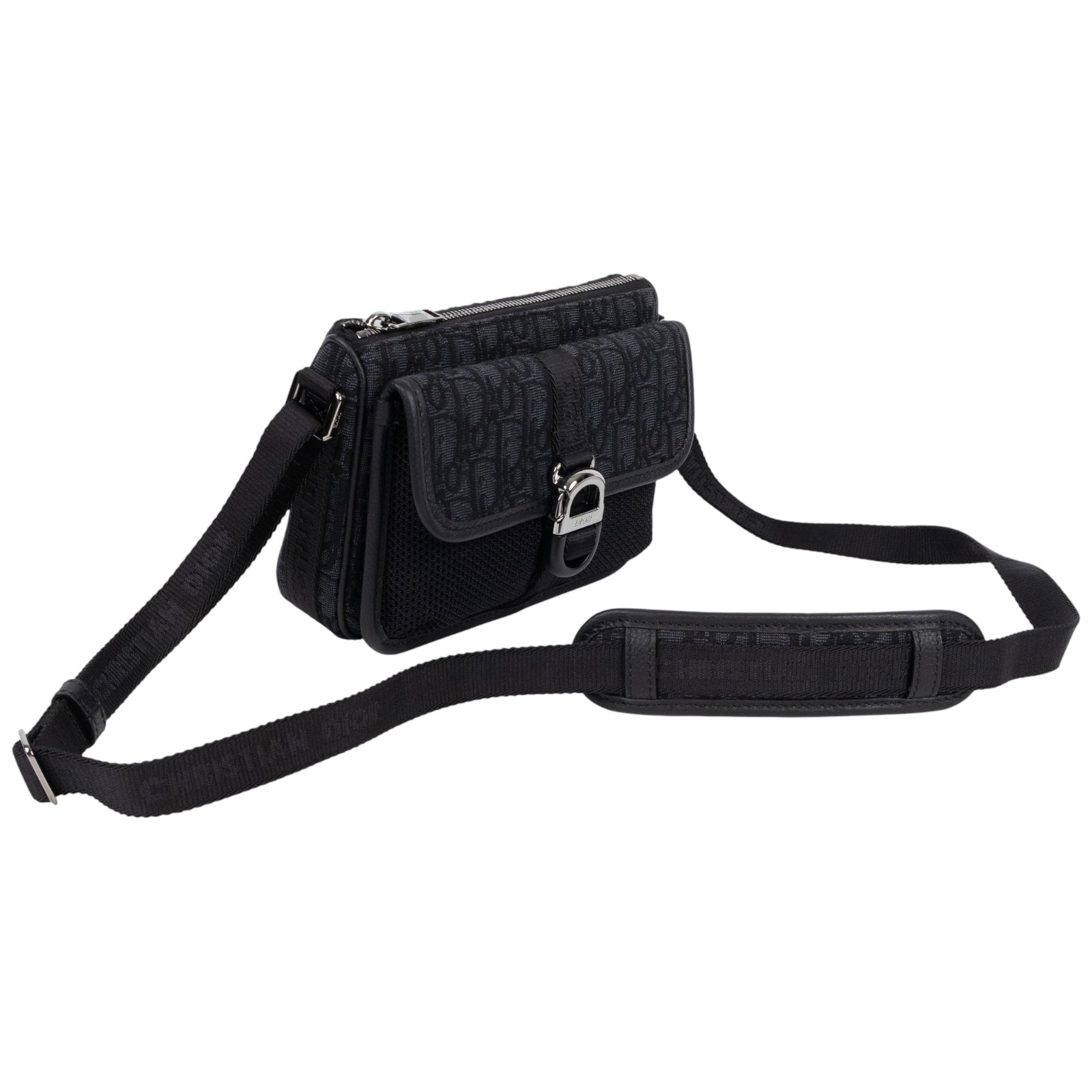 迪奧 CHRISTIAN DIOR Dior 8 Mini Bag 1EIPO312YKY 黑緹花DIOR8郵差包 防塵袋/保證卡