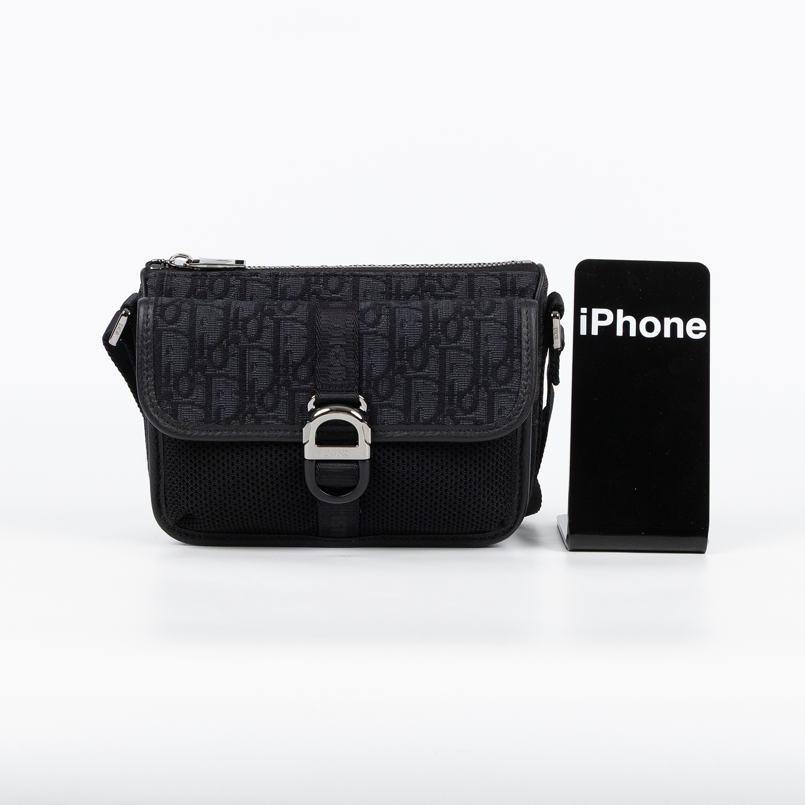 迪奧 CHRISTIAN DIOR Dior 8 Mini Bag 1EIPO312YKY 黑緹花DIOR8郵差包 防塵袋/保證卡