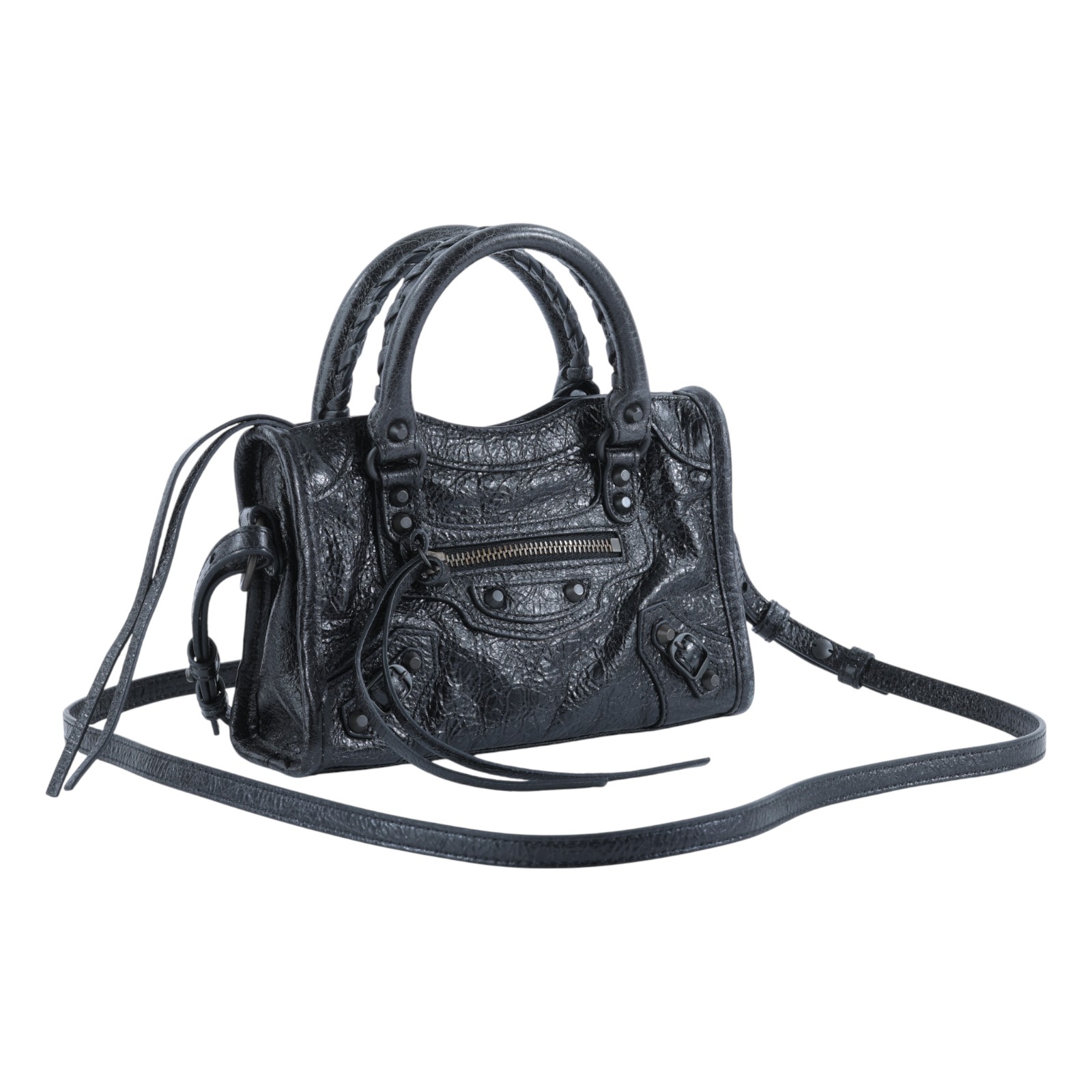 巴黎世家 BALENCIAGA Le City 機車包 Neo 8196712ABEK 黑Le City Bag Nano機車包 防塵袋/購買證明