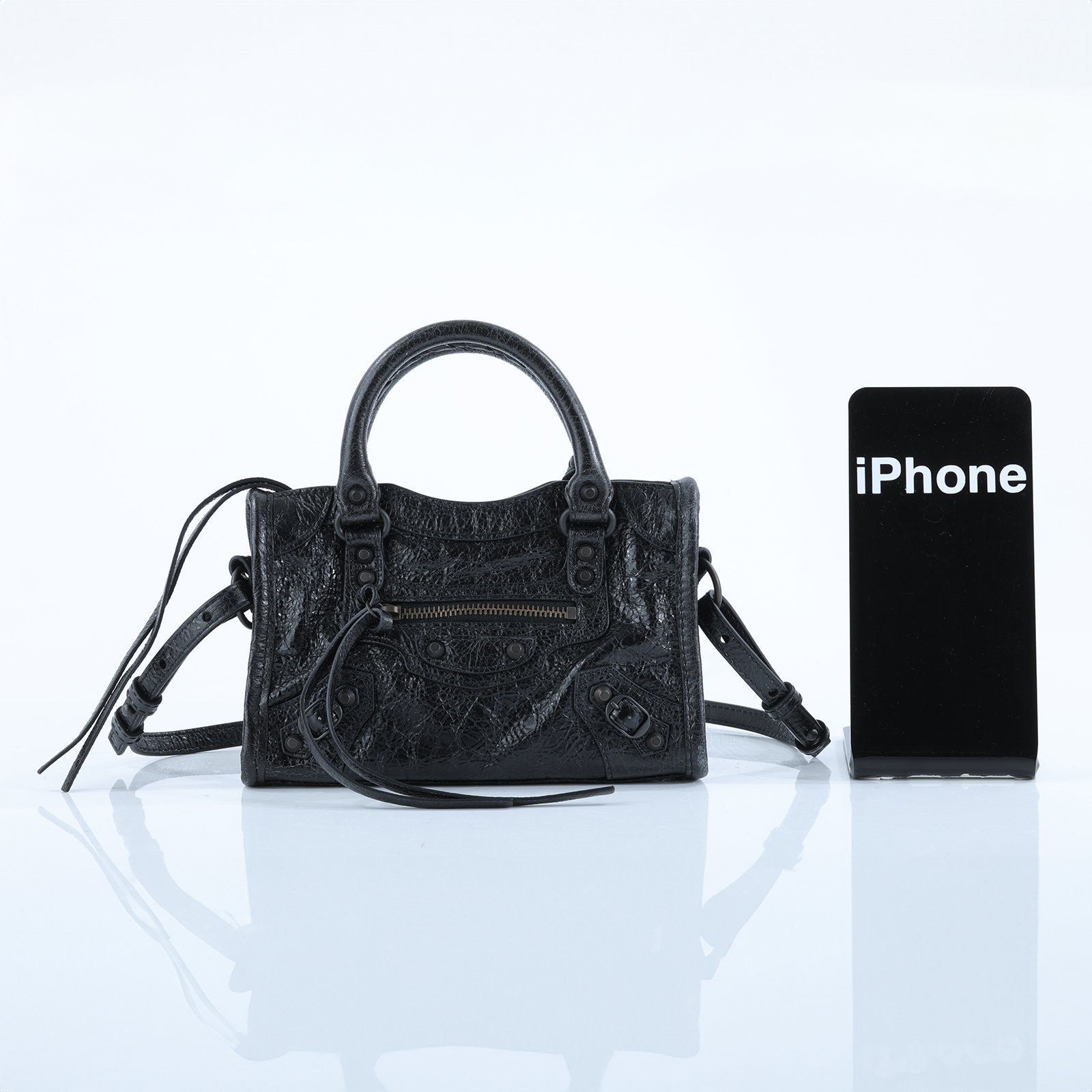 巴黎世家 BALENCIAGA Le City 機車包 Neo 8196712ABEK 黑Le City Bag Nano機車包 防塵袋/購買證明