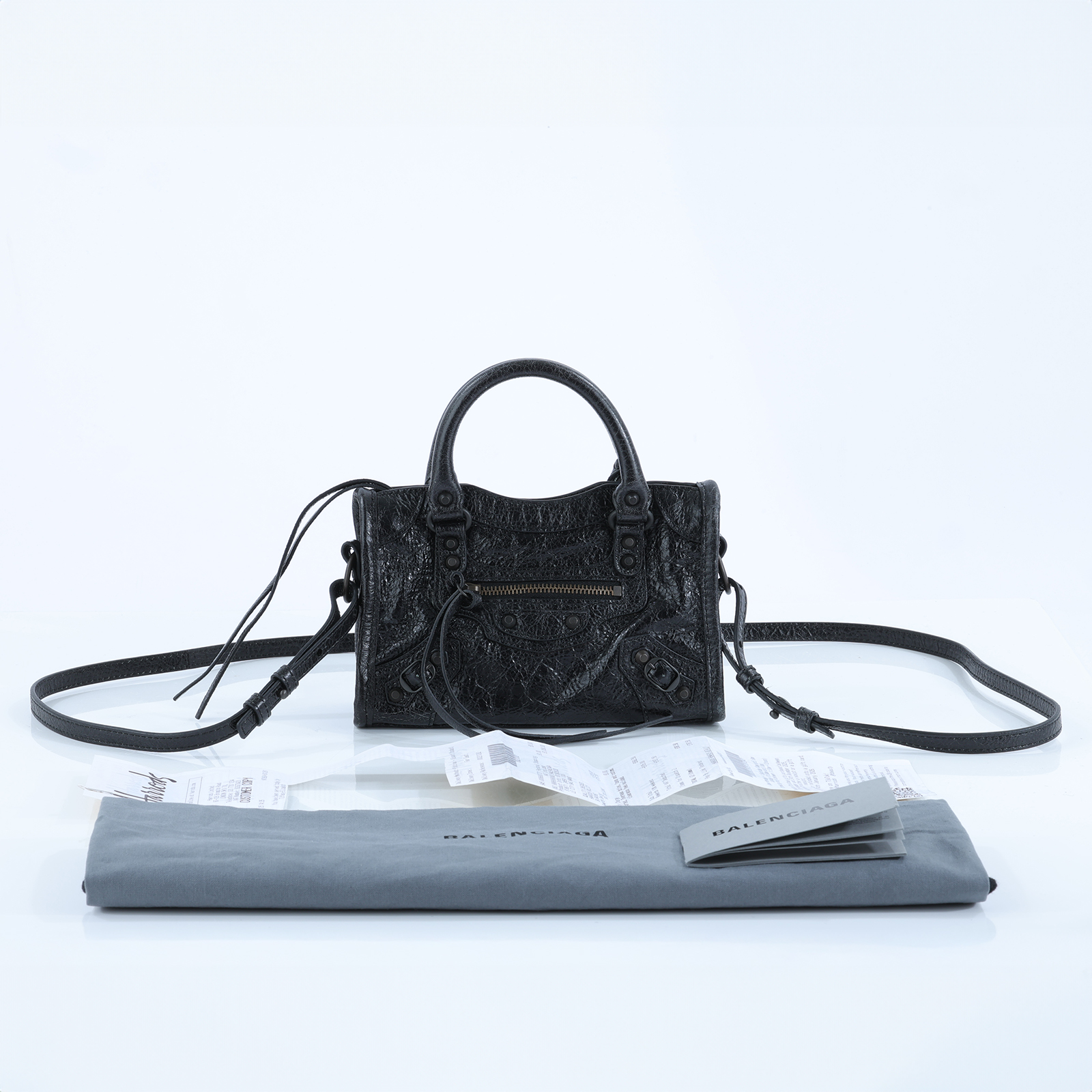 巴黎世家 BALENCIAGA Le City 機車包 Neo 8196712ABEK 黑Le City Bag Nano機車包 防塵袋/購買證明