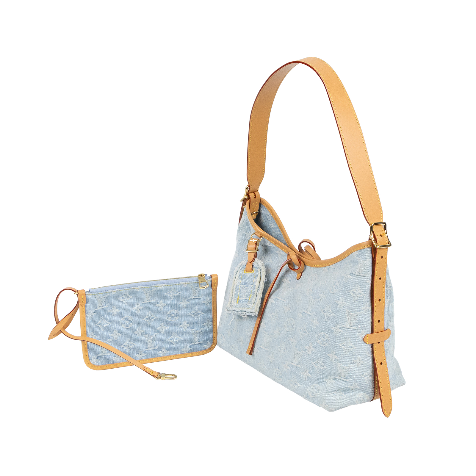 路易威登 LOUIS VUITTON CarryAll PM 肩背包 丹寧 M11462 晶片款 丹寧CARRYALL PM 內袋/吊牌