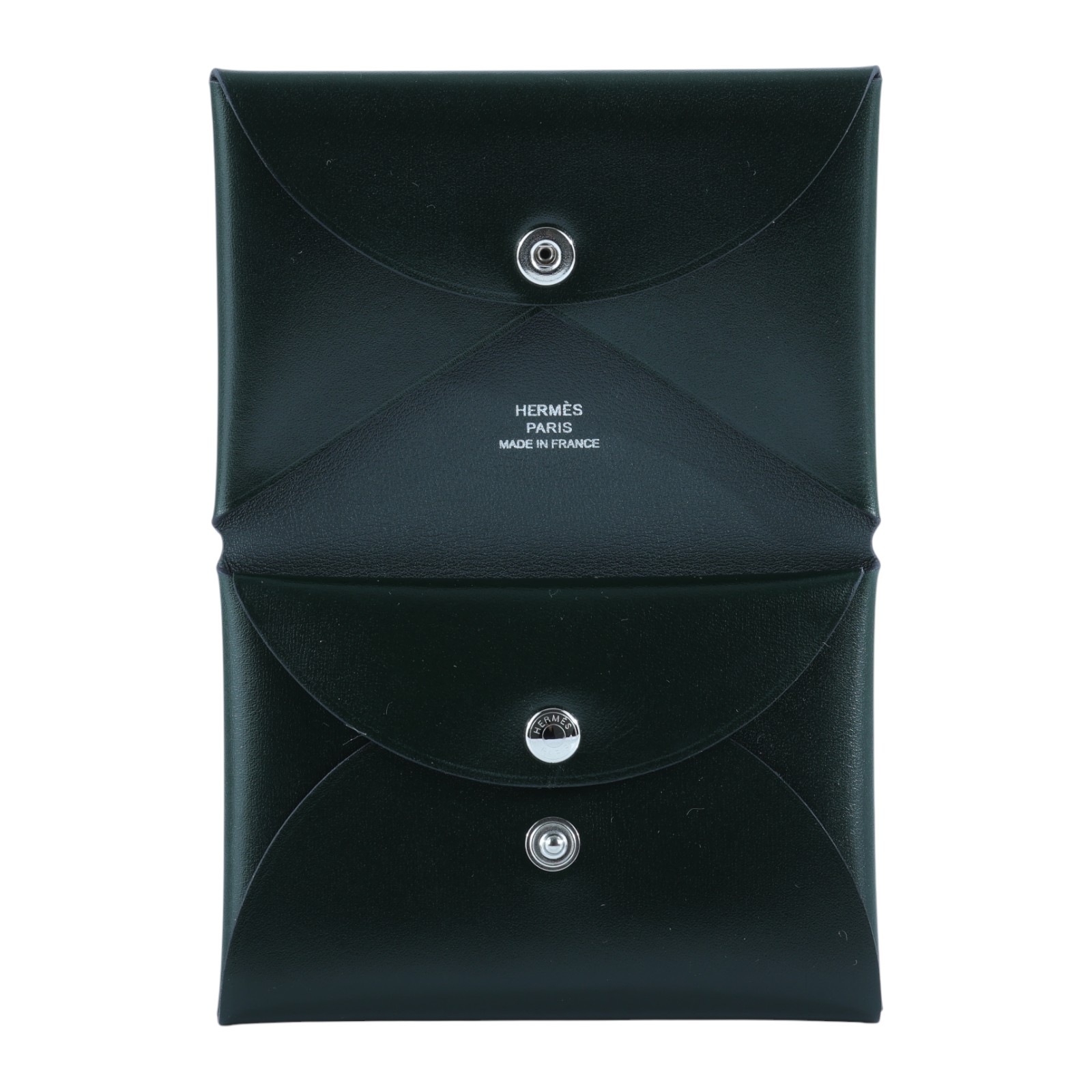 愛馬仕 Hermes Calvi Duo 卡包 CALD W MZ 007 HA W刻 深綠CALVE DUO BOX皮 原廠盒子