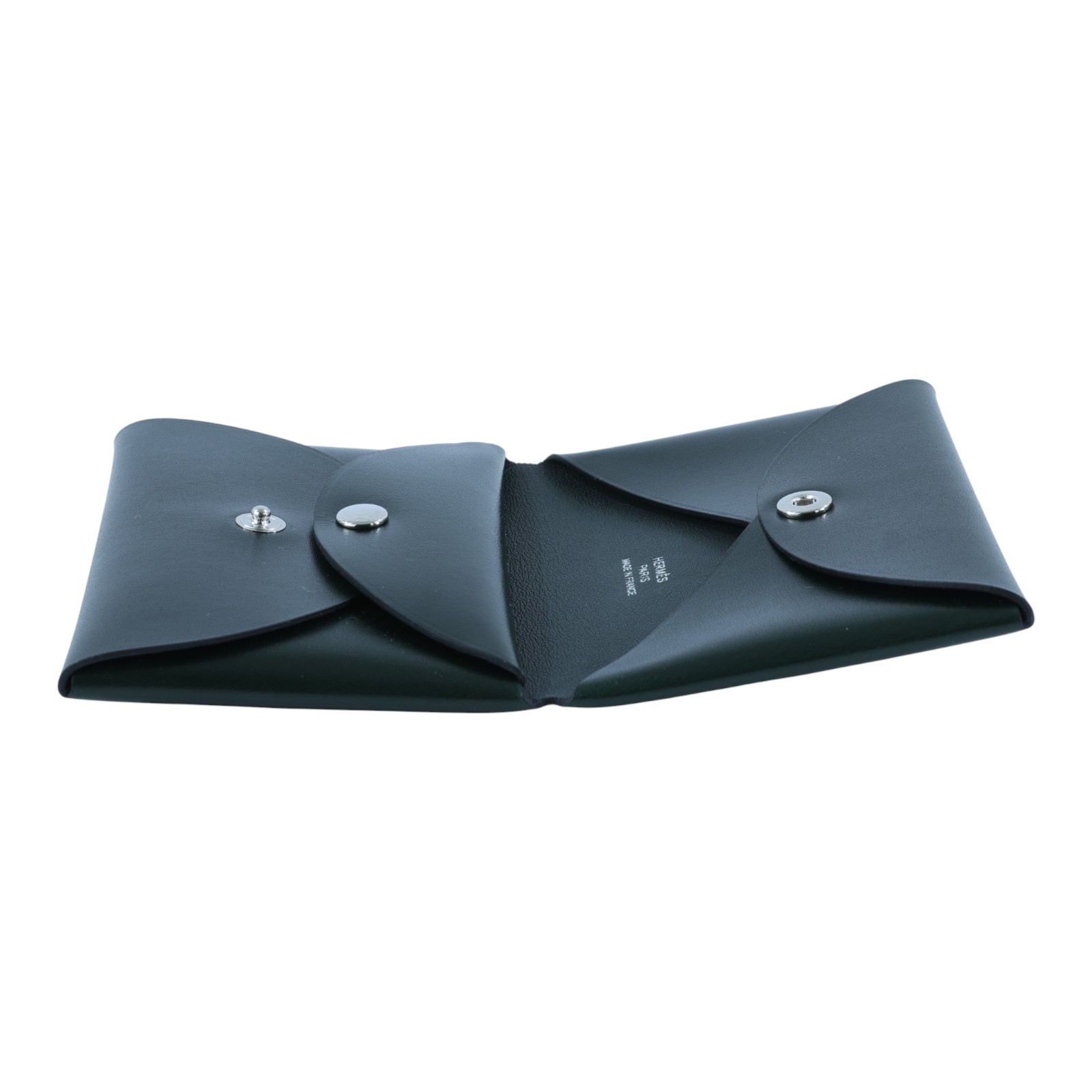 愛馬仕 Hermes Calvi Duo 卡包 CALD W MZ 007 HA W刻 深綠CALVE DUO BOX皮 原廠盒子