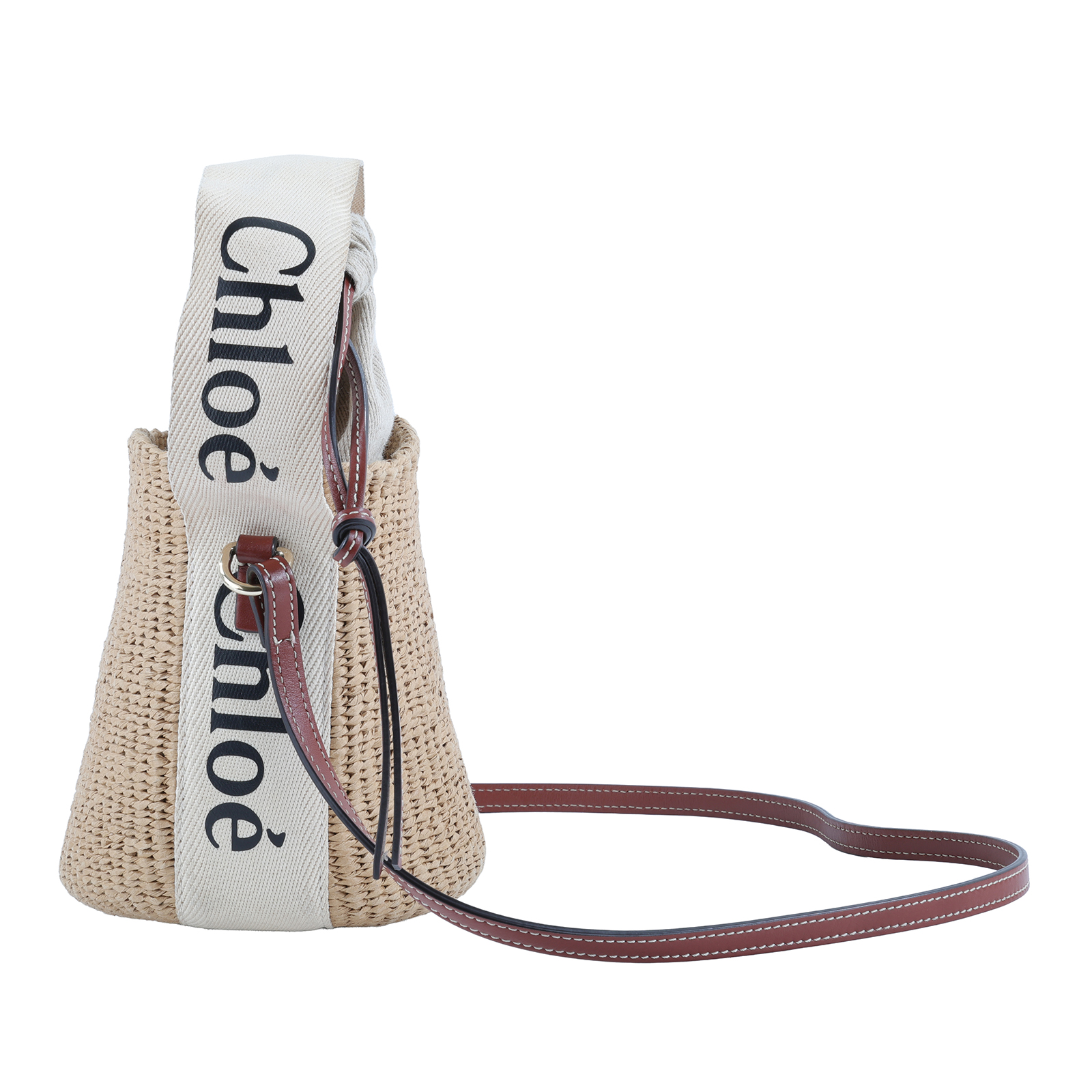 蔻依 CHLOE Woody Small 手提包 CH22SS381G55101 MIFUKO 草編水桶包 防塵袋/購買證明/保證卡