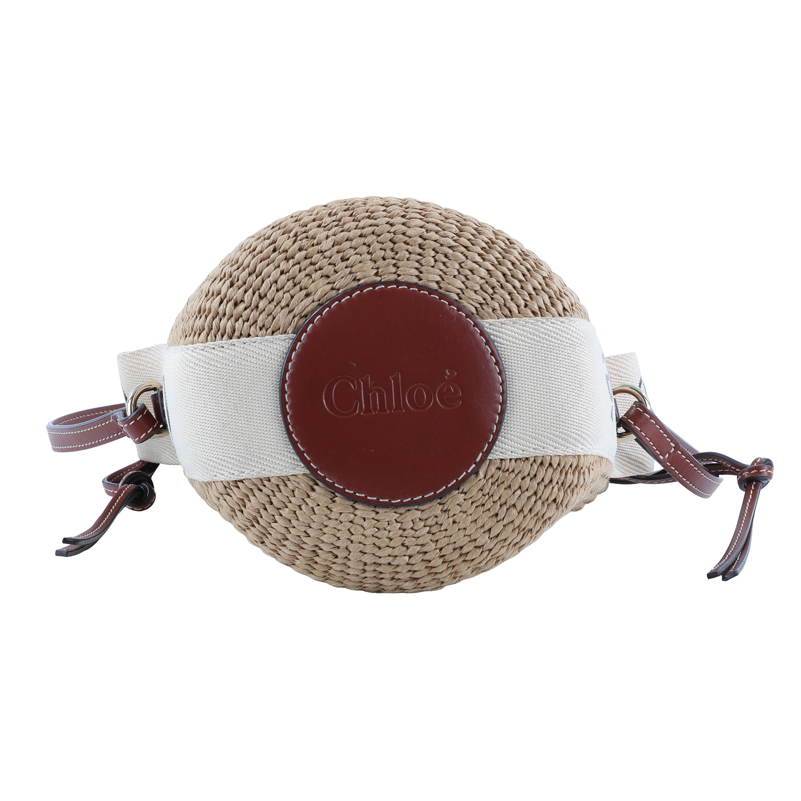 蔻依 CHLOE Woody Small 手提包 CH22SS381G55101 MIFUKO 草編水桶包 防塵袋/購買證明/保證卡
