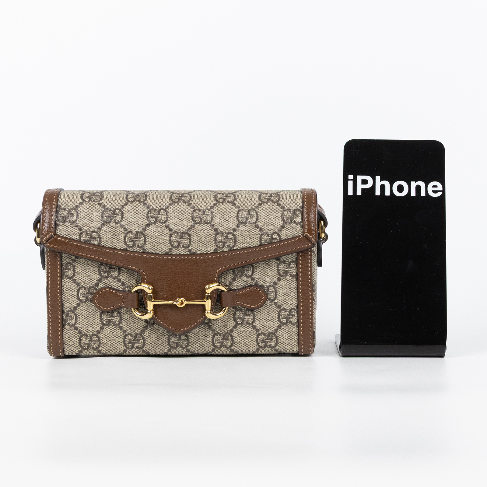 古馳 GUCCI Horsebit 1955 馬銜扣 迷你袋 斜背包 烏木色 699296 92TCG  原廠盒子/防塵袋/購買證明