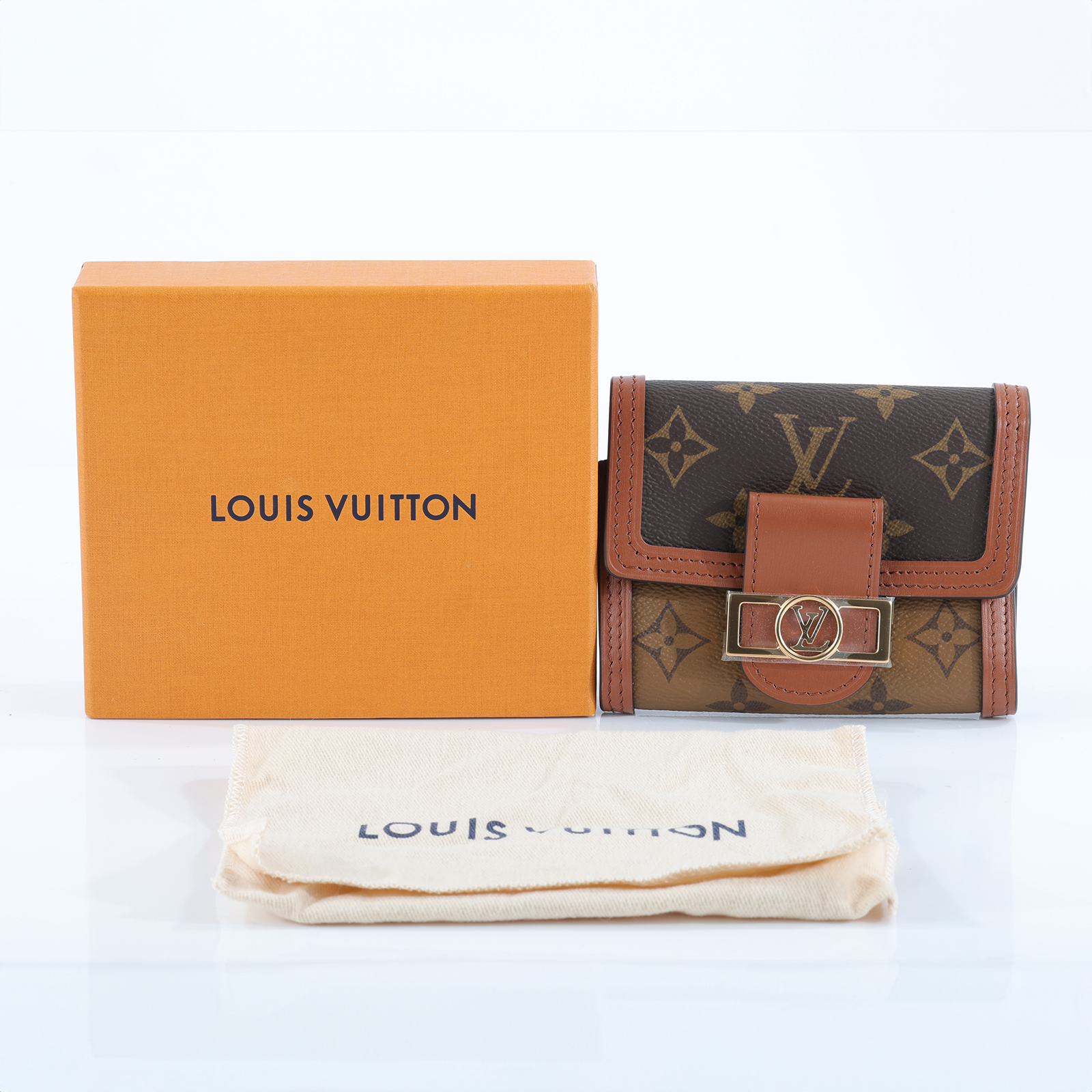 路易威登 LOUIS VUITTON Dauphine 小型錢包 短夾 M68725 晶片款 原花Dauphine三折短夾 原廠盒子/防塵袋