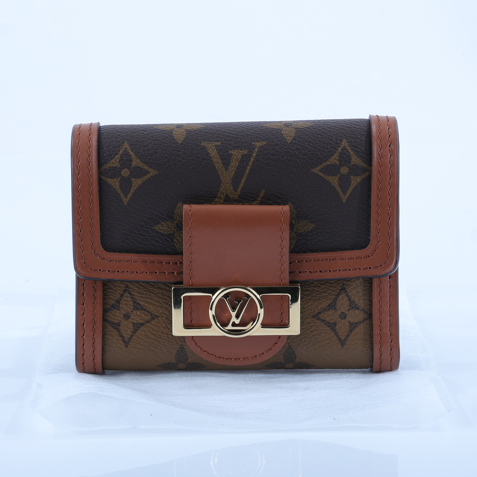 路易威登 LOUIS VUITTON Dauphine 小型錢包 短夾 M68725 晶片款 原花Dauphine三折短夾 無附屬品