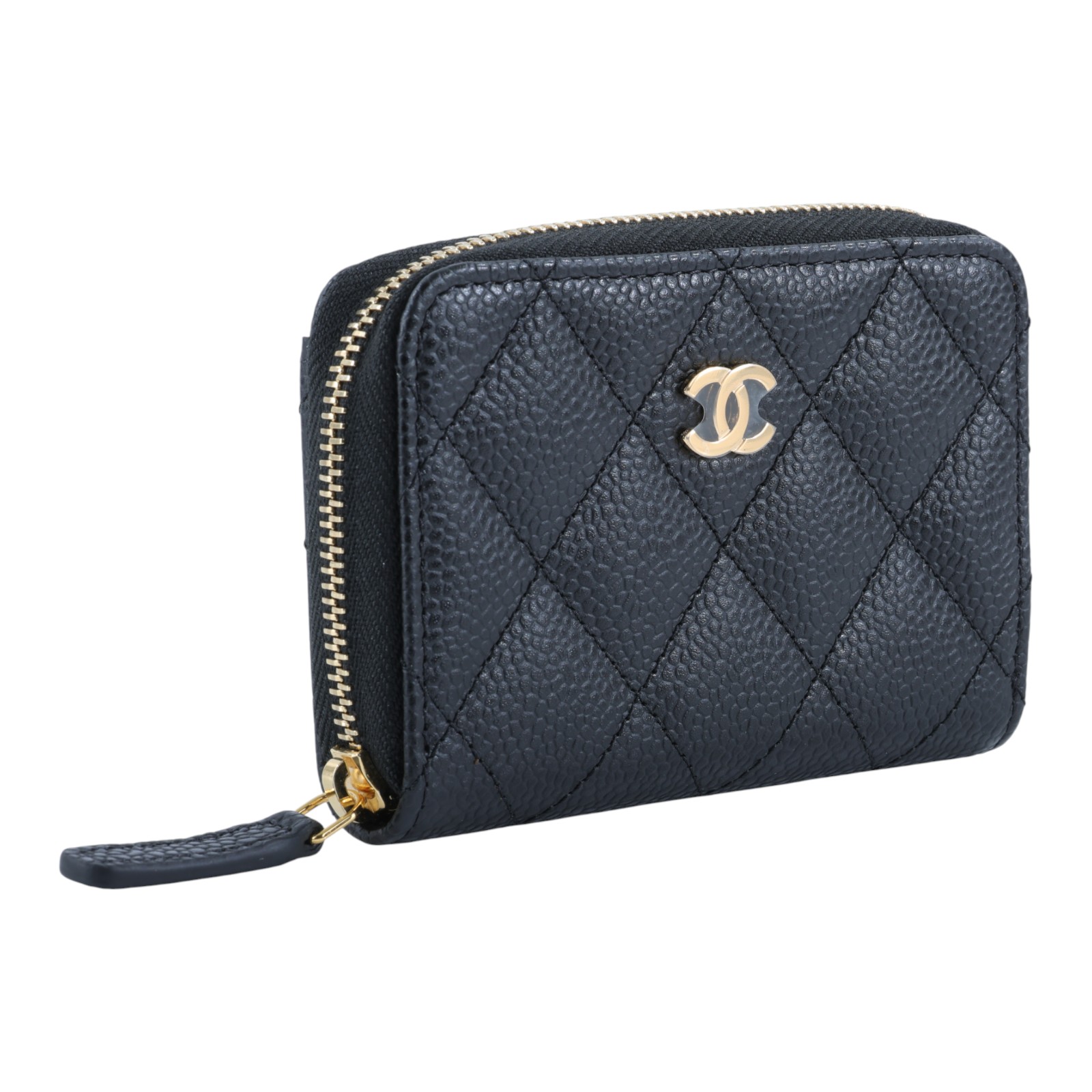 香奈兒 CHANEL 經典 拉鏈零錢包 錢包 卡夾 AP0216 Y01864 31開 黑銀荔枝拉鍊零錢卡包 原廠盒子/防塵袋/購買證明