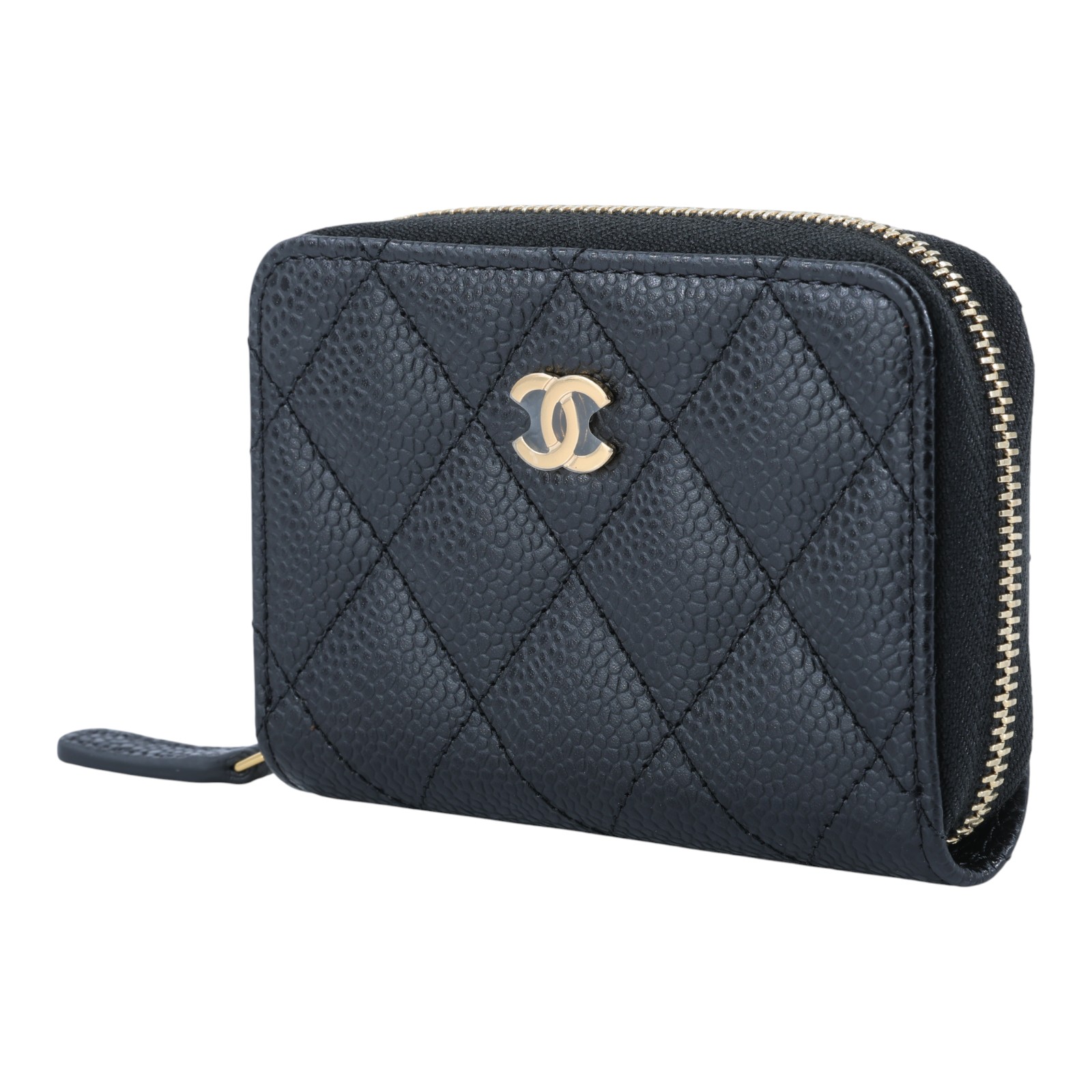 香奈兒 CHANEL 經典 拉鏈零錢包 錢包 卡夾 AP0216 Y01864 31開 黑銀荔枝拉鍊零錢卡包 原廠盒子/防塵袋/購買證明