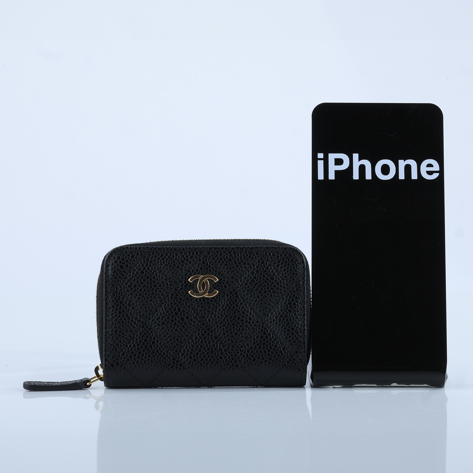 香奈兒 CHANEL 經典 拉鏈零錢包 錢包 卡夾 AP0216 Y01864 31開 黑銀荔枝拉鍊零錢卡包 原廠盒子/防塵袋/購買證明