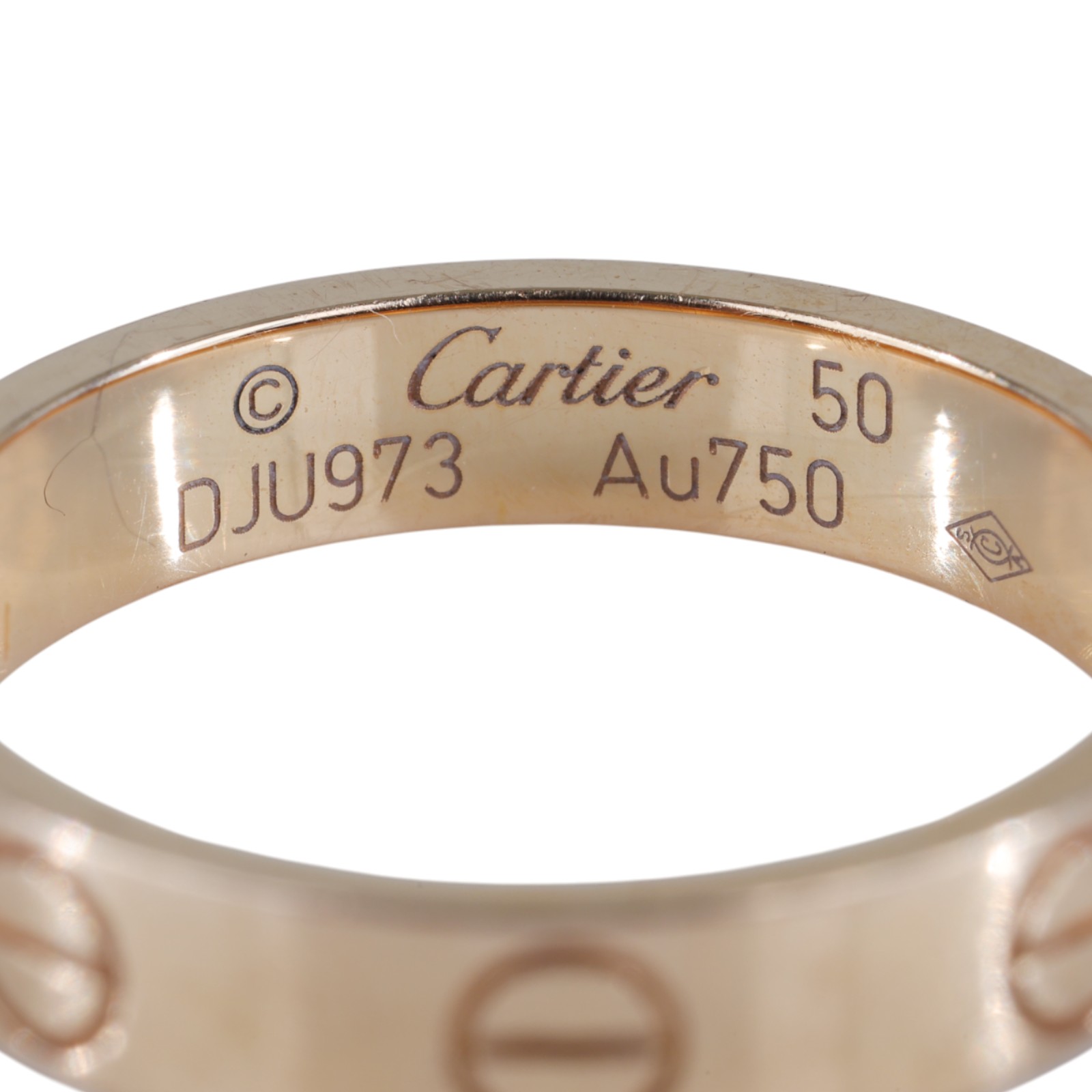 卡地亞 CARTIER Love 戒指 小型款 B4085250 18KRG LOVE戒指#50 原廠盒子2/購買證明/保書