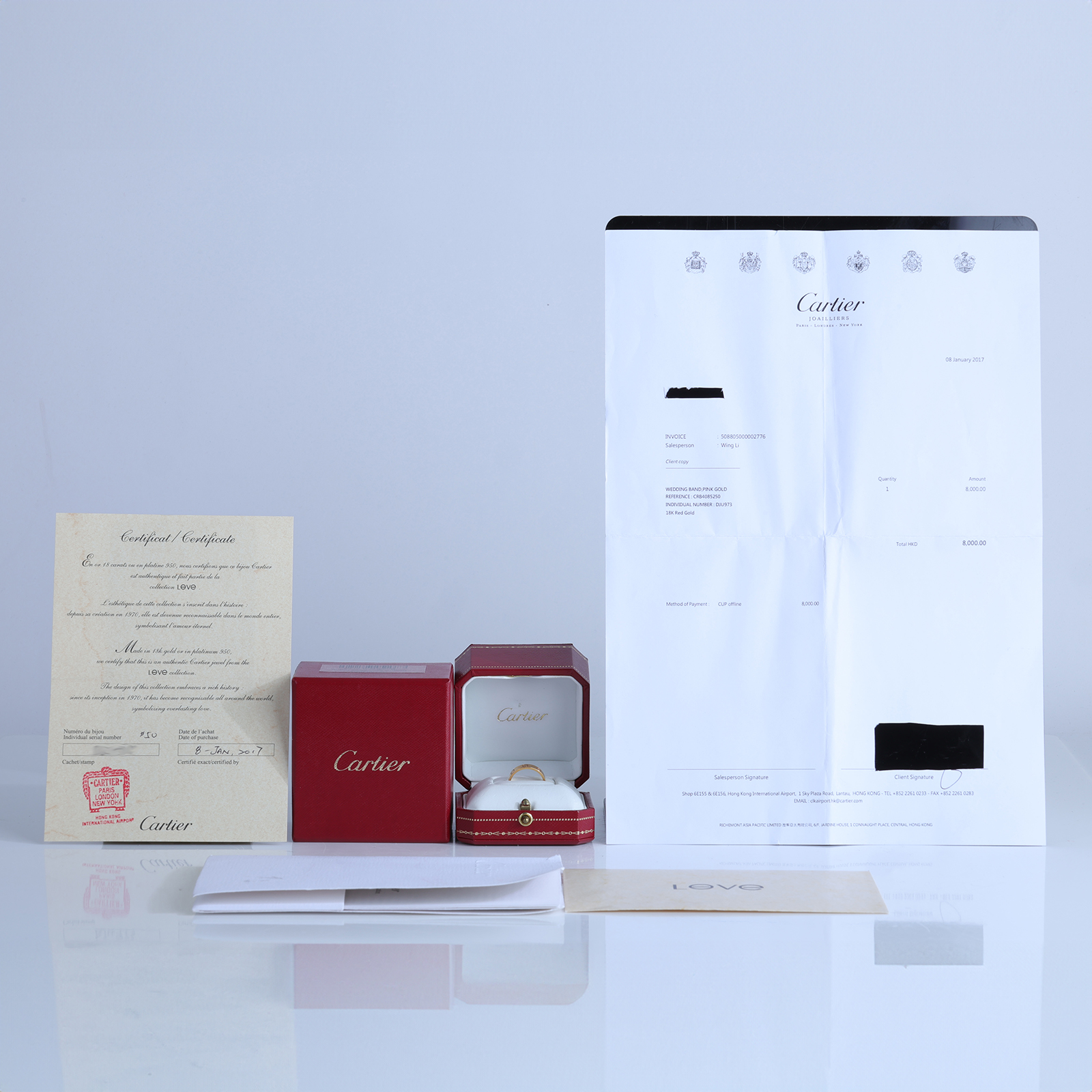 卡地亞 CARTIER Love 戒指 小型款 B4085250 18KRG LOVE戒指#50 原廠盒子2/購買證明/保書