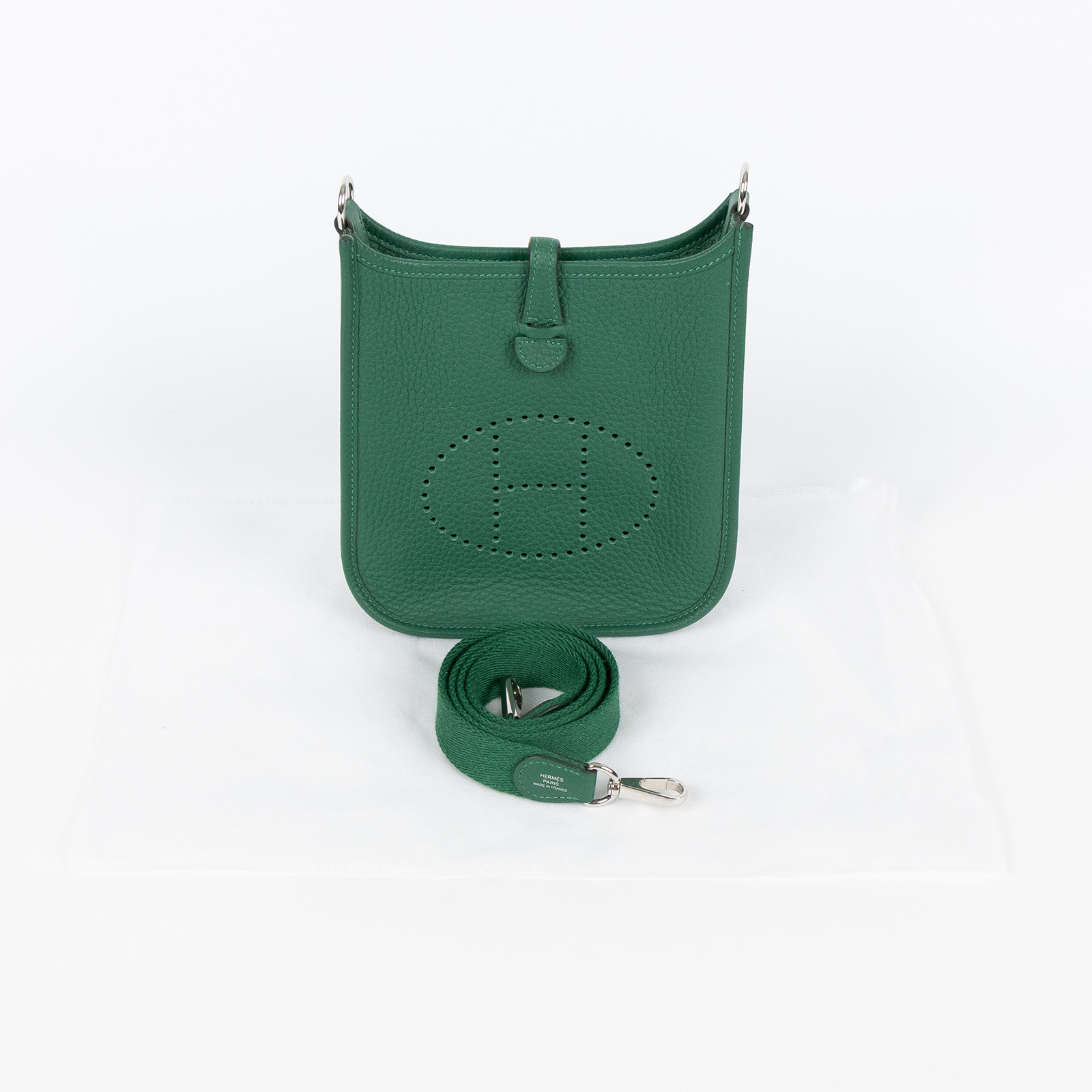 愛馬仕 Hermes Evelyne Bag Mini 伊芙琳包 Evelyne 16 EV16 W MP 009 W刻 綠EVELYNE MINI 背帶