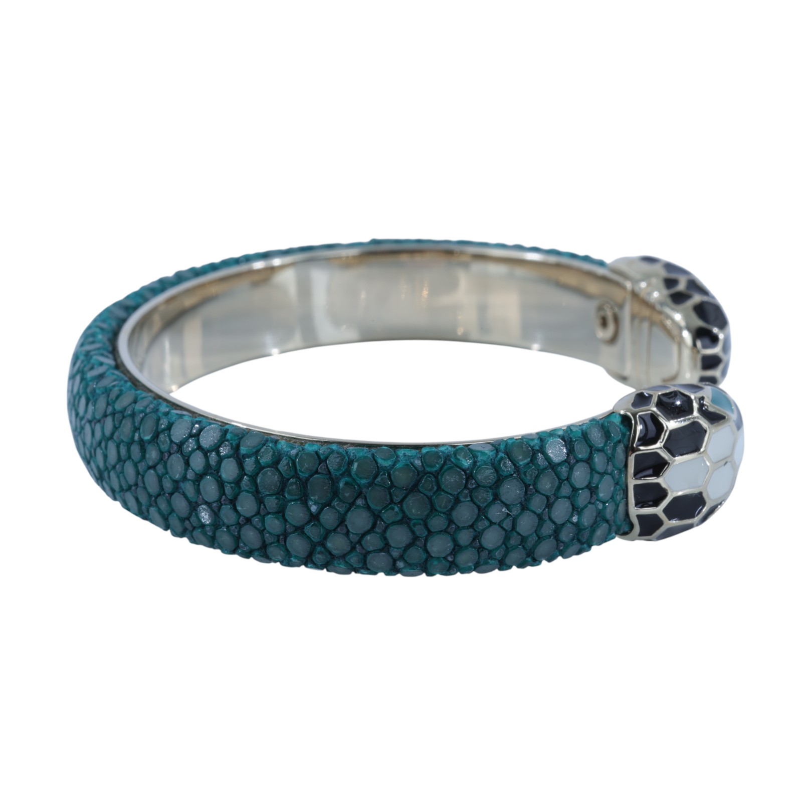 寶格麗 BVLGARI Serpenti Forever 皮革 手鍊 37065_M Serpenti Forever綠皮革手镯 原廠盒子/防塵袋/保證卡