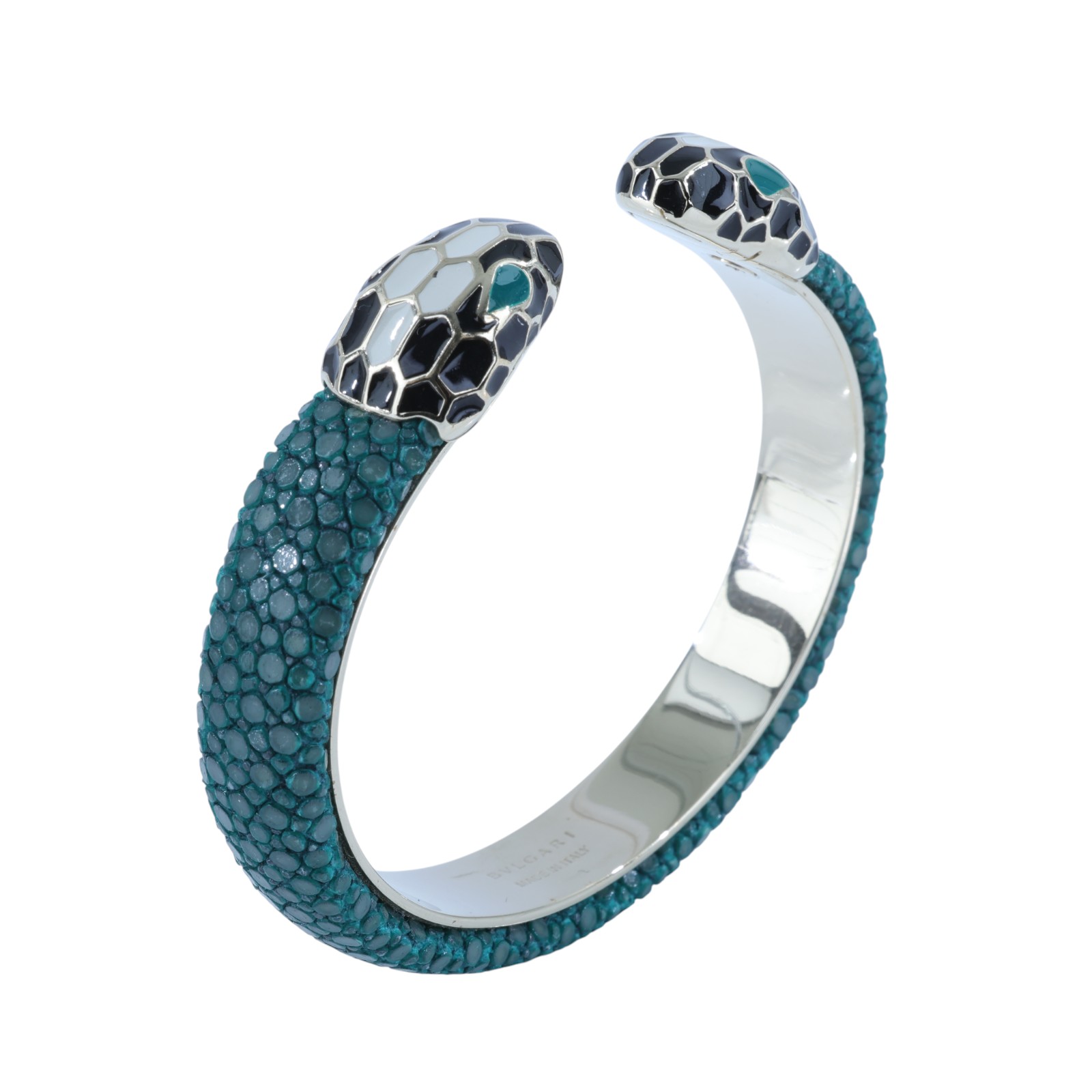 寶格麗 BVLGARI Serpenti Forever 皮革 手鍊 37065_M Serpenti Forever綠皮革手镯 原廠盒子/防塵袋/保證卡