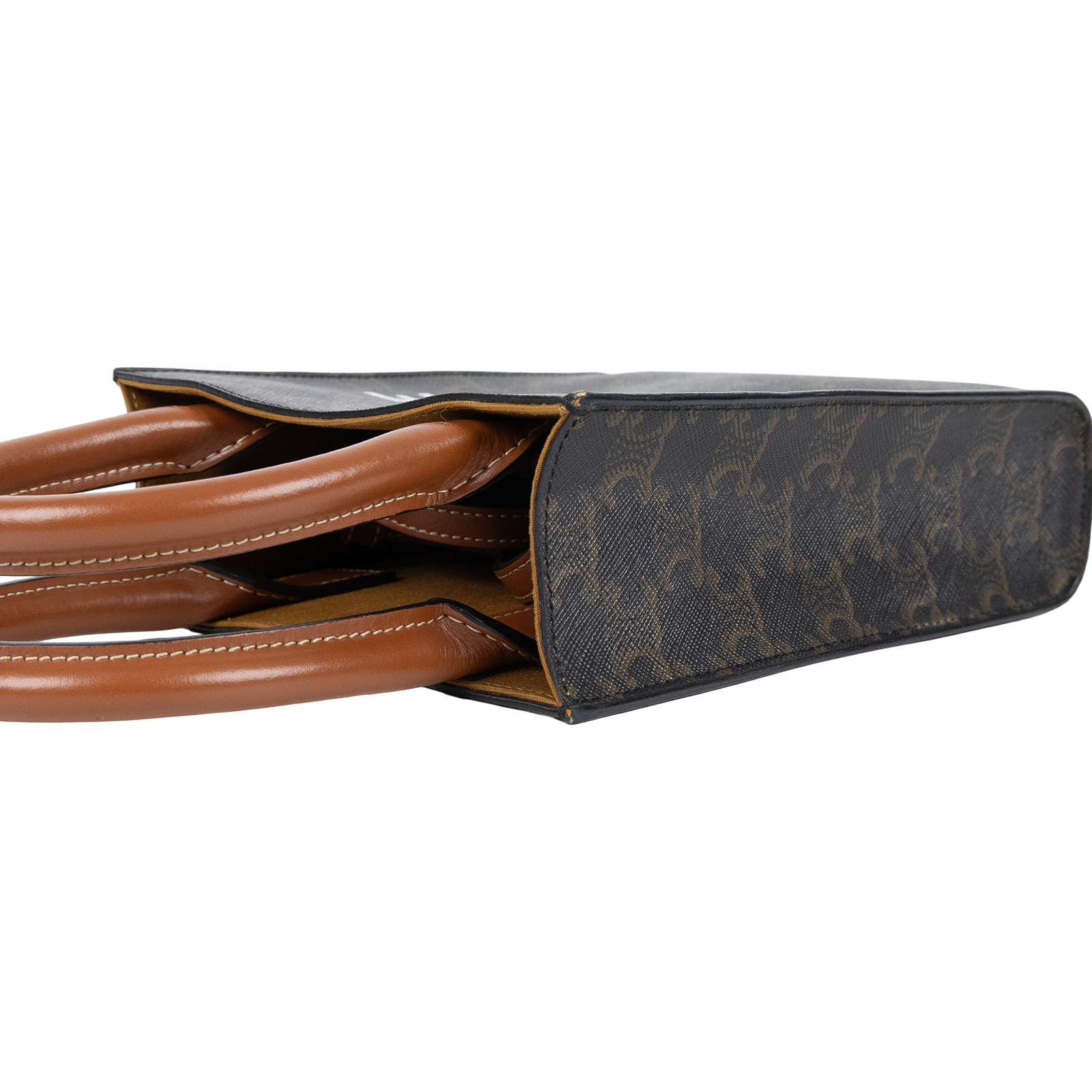 思琳 CELINE Triomphe帆布 迷你 直式 Cabas 肩背 手提包 194372BZK 原花TRIOMPHE琴譜包 背帶