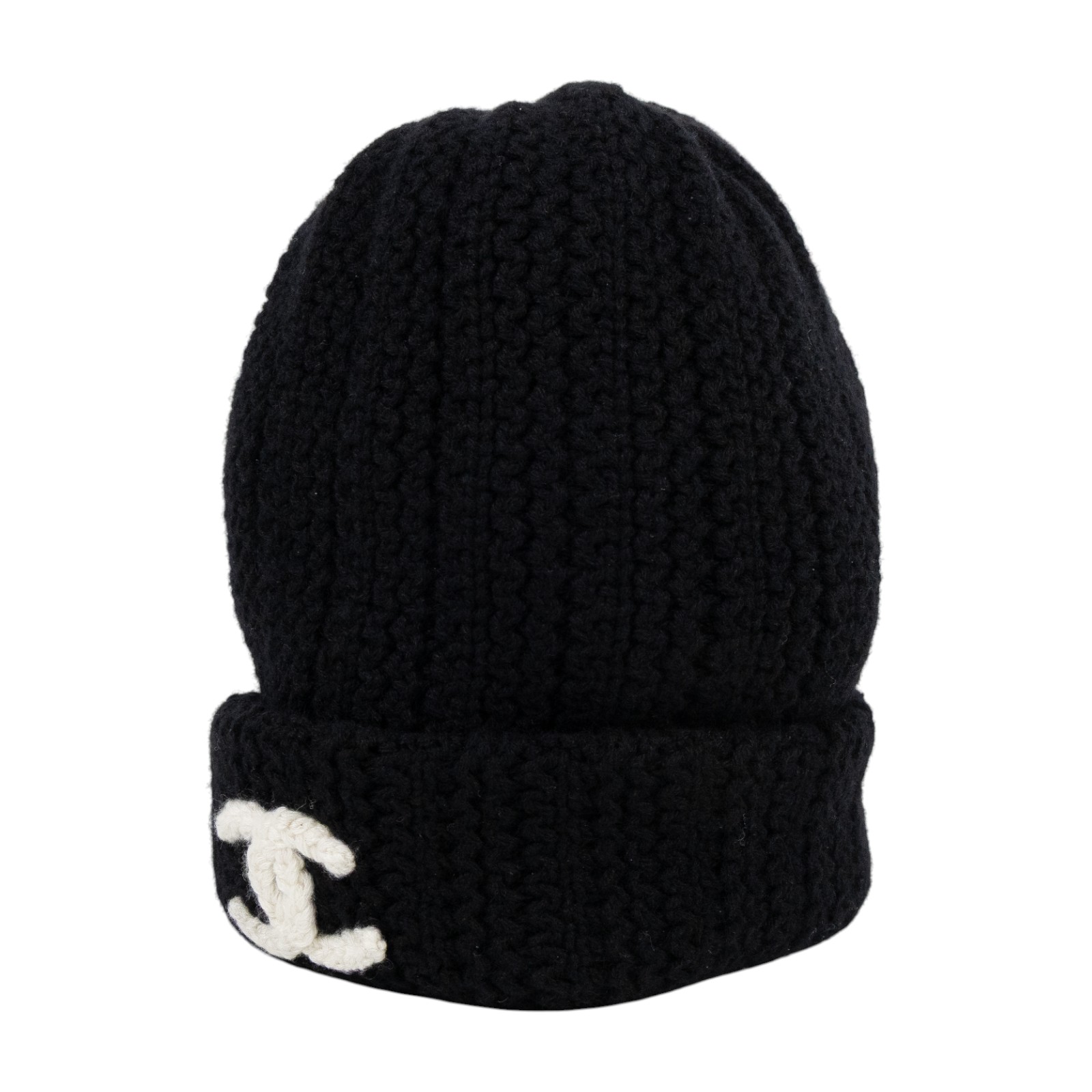 香奈兒 CHANEL CC LOGO 針織 毛帽 帽子 AAA398 黑雙C毛帽 無附屬品
