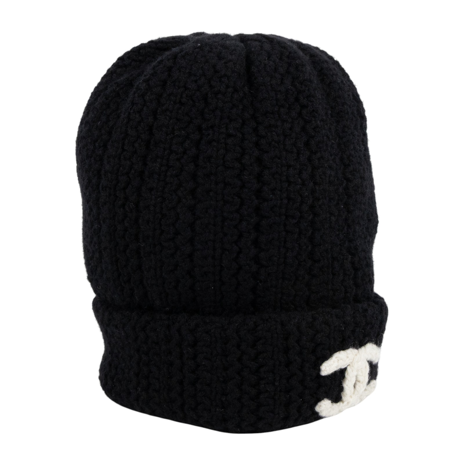 香奈兒 CHANEL CC LOGO 針織 毛帽 帽子 AAA398 黑雙C毛帽 無附屬品