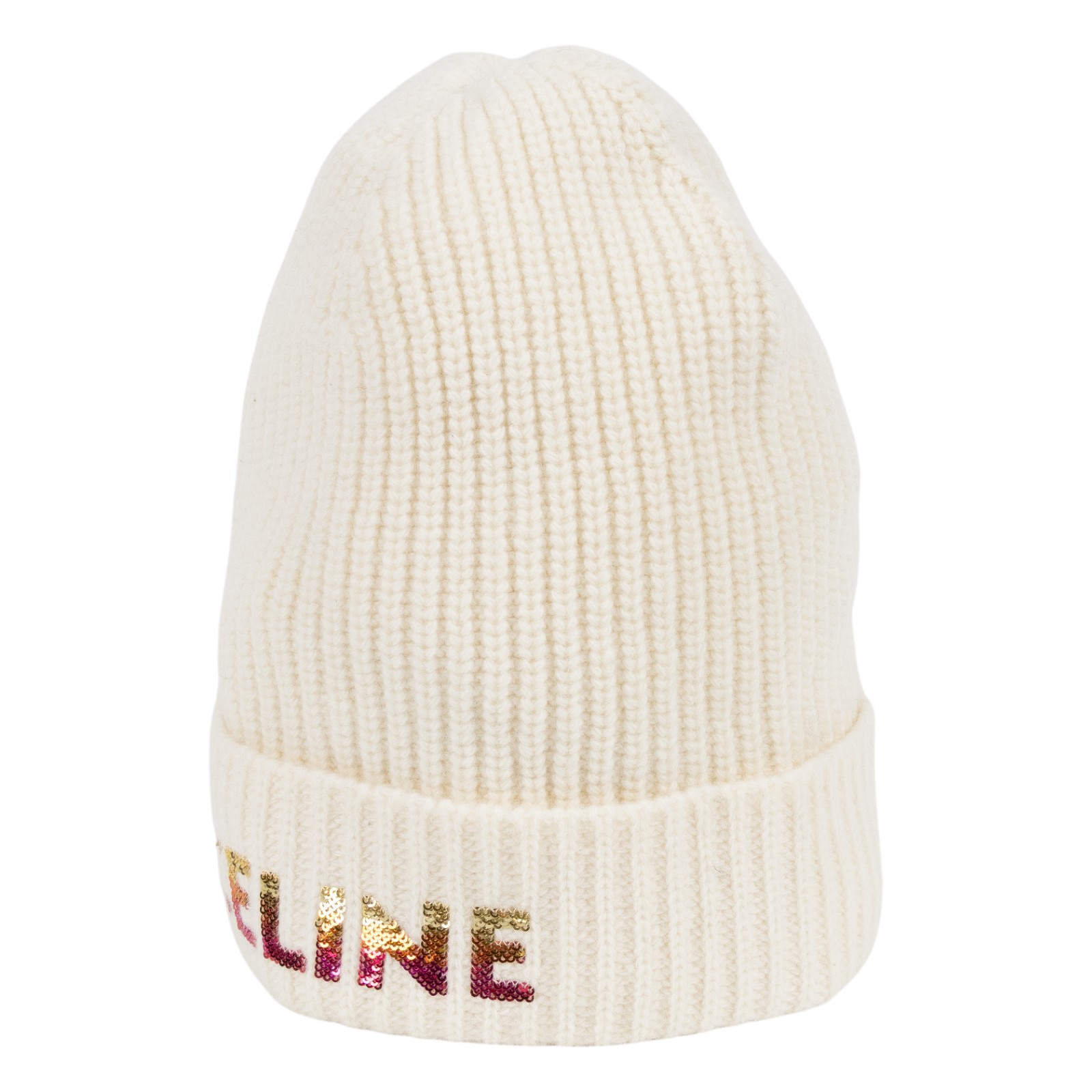 思琳 CELINE 針織帽 2A07Z666Q 白色亮片毛帽 #TU 無附屬品