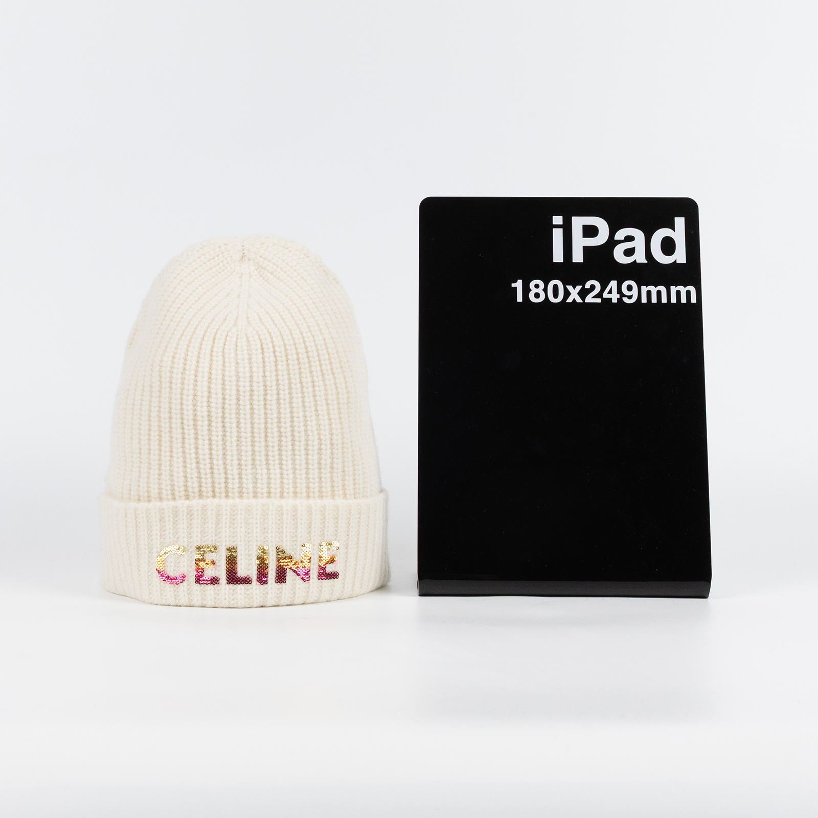 思琳 CELINE 針織帽 2A07Z666Q 白色亮片毛帽 #TU 無附屬品