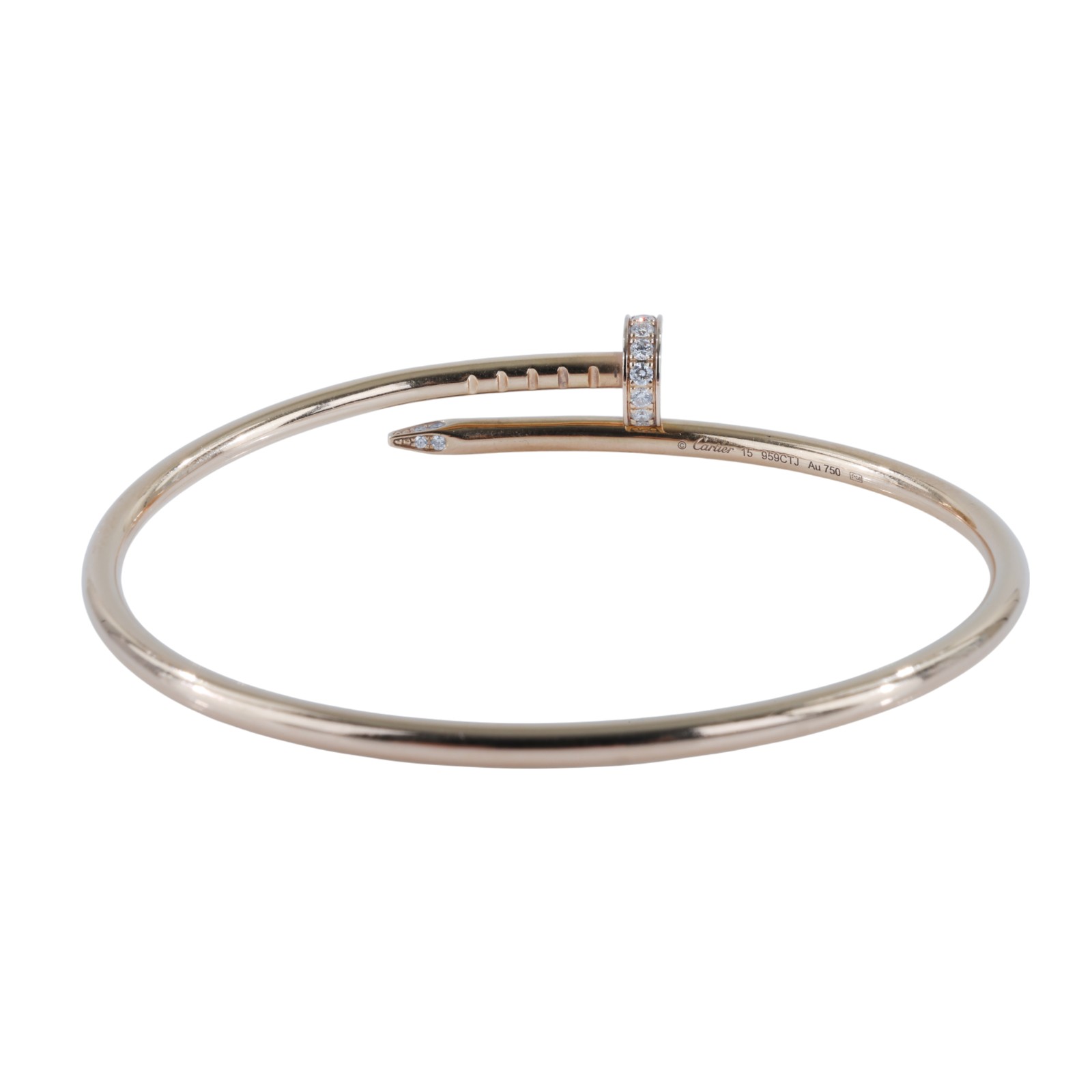 卡地亞 CARTIER Juste un Clou 手環 小型款 B6065815 YG 鑲鑽釘子手環JUSTE UN CL 原廠盒子/保書/購買證明