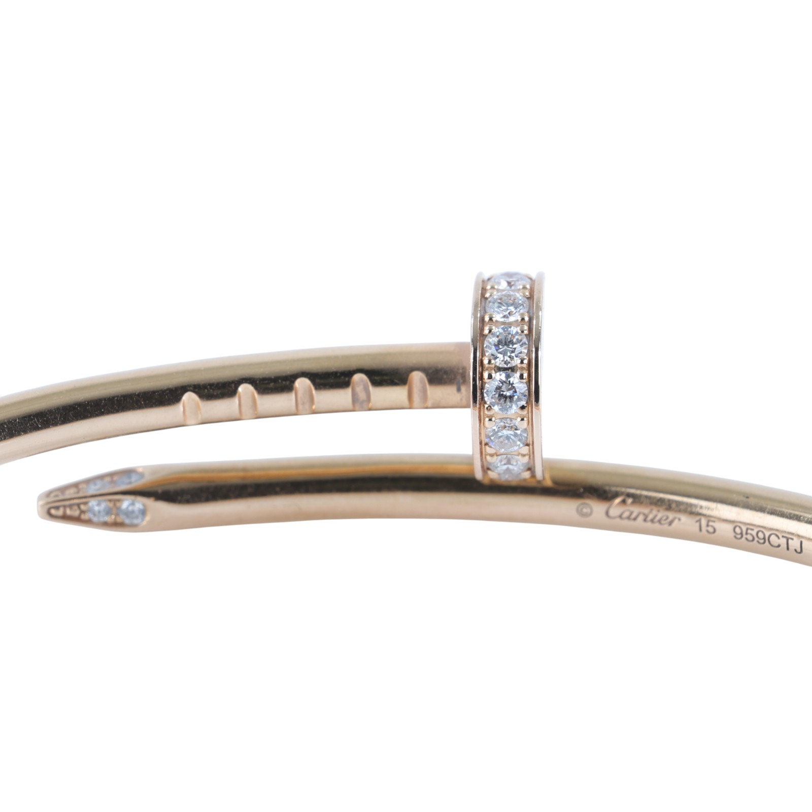 卡地亞 CARTIER Juste un Clou 手環 小型款 B6065815 YG 鑲鑽釘子手環JUSTE UN CL 原廠盒子/保書/購買證明