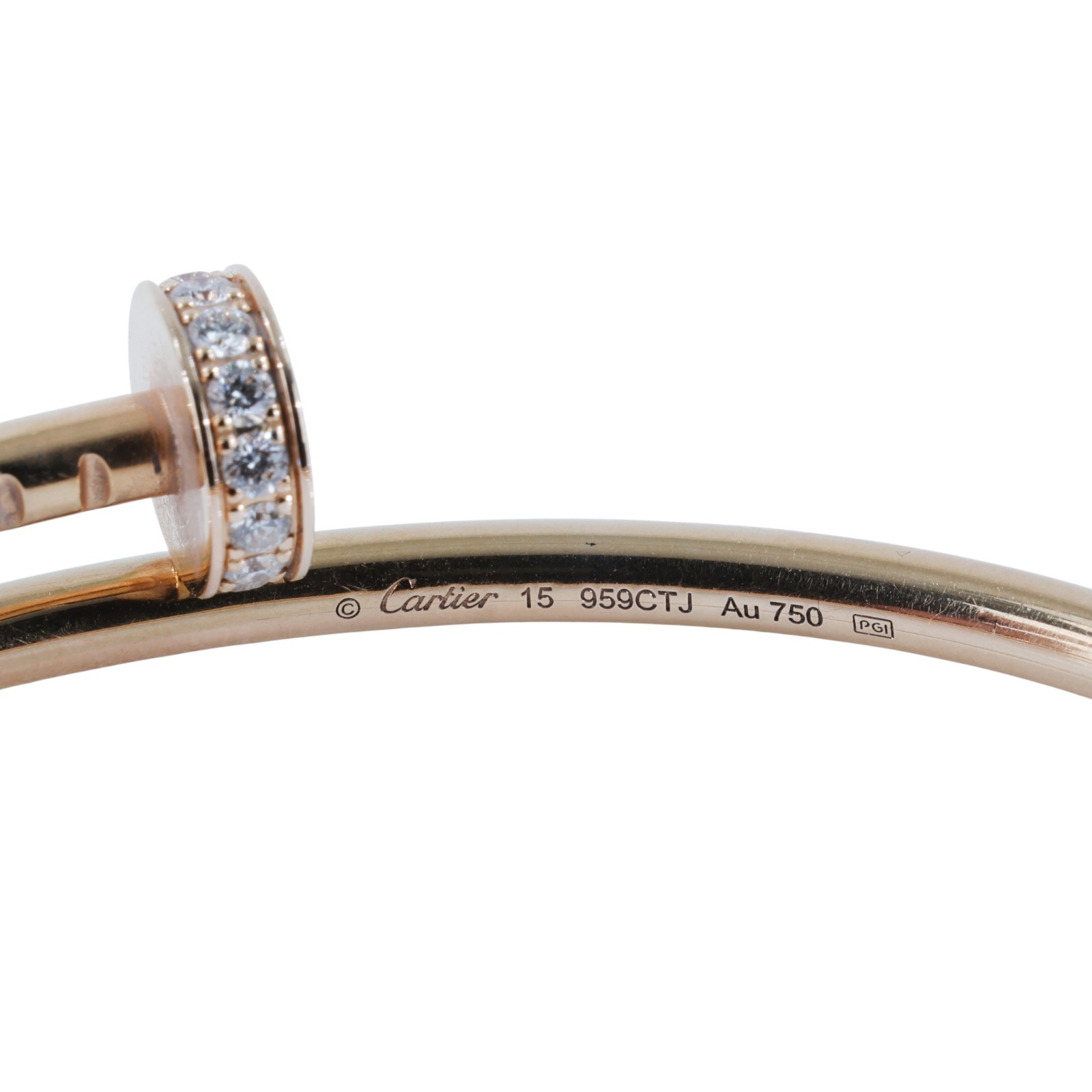 卡地亞 CARTIER Juste un Clou 手環 小型款 B6065815 YG 鑲鑽釘子手環JUSTE UN CL 原廠盒子/保書/購買證明