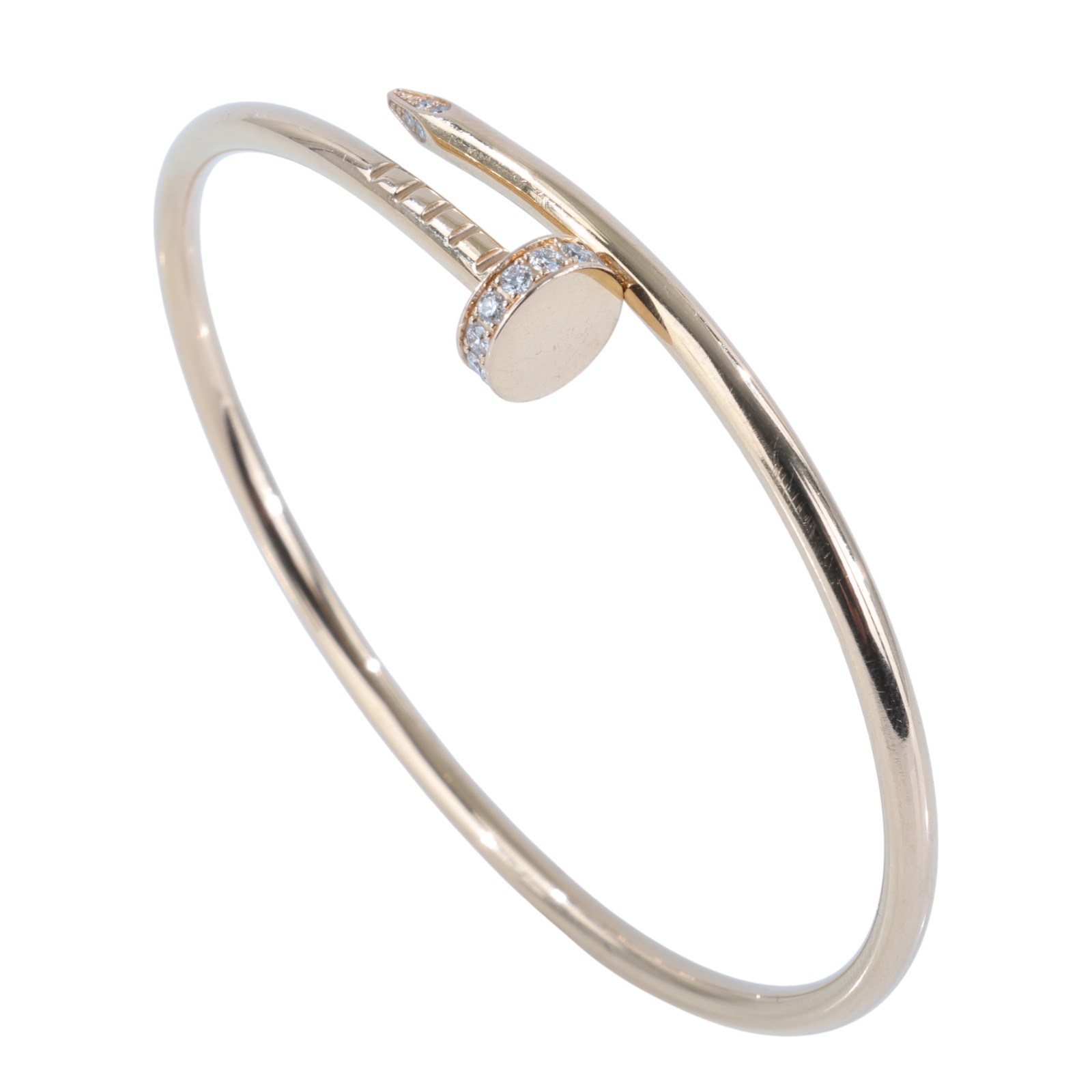 卡地亞 CARTIER Juste un Clou 手環 小型款 B6065815 YG 鑲鑽釘子手環JUSTE UN CL 原廠盒子/保書/購買證明