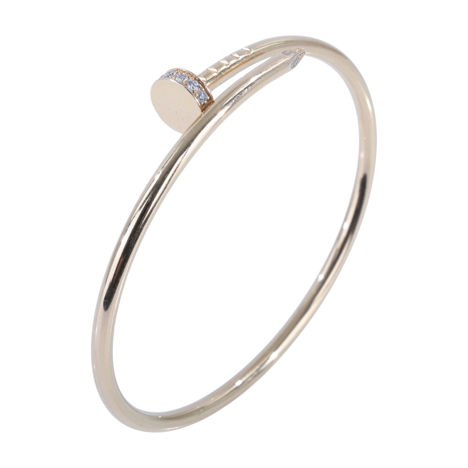 卡地亞 CARTIER Juste un Clou 手環 小型款 B6065815 YG 鑲鑽釘子手環JUSTE UN CL 原廠盒子/保書/購買證明