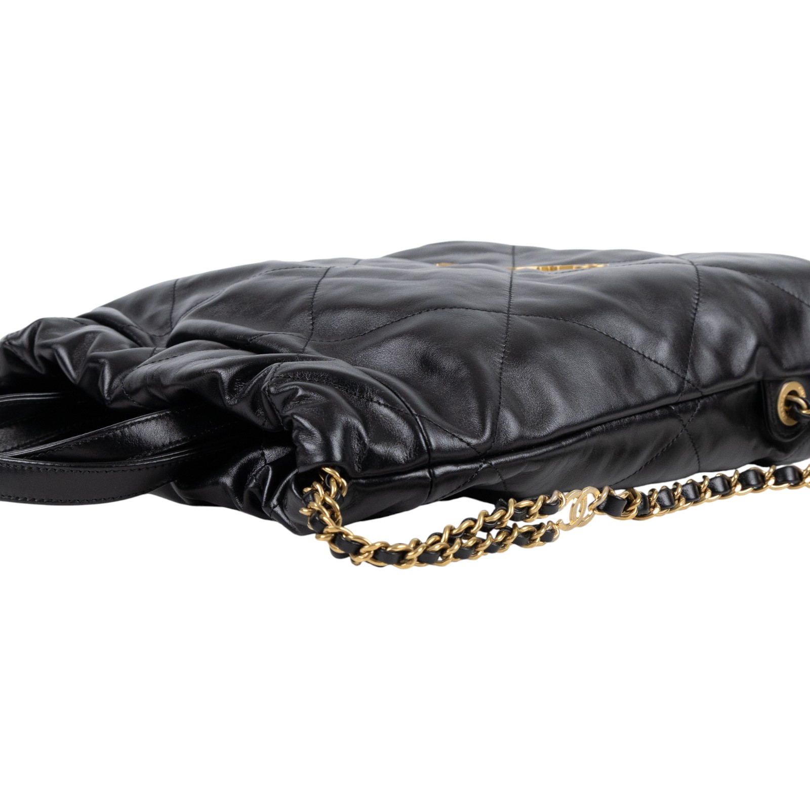 香奈兒 CHANEL 22 皮穿鍊 後背包 雙肩包 手提包 AS3859 晶片款 黑金22後背包 原廠盒子/防塵袋/購買證明