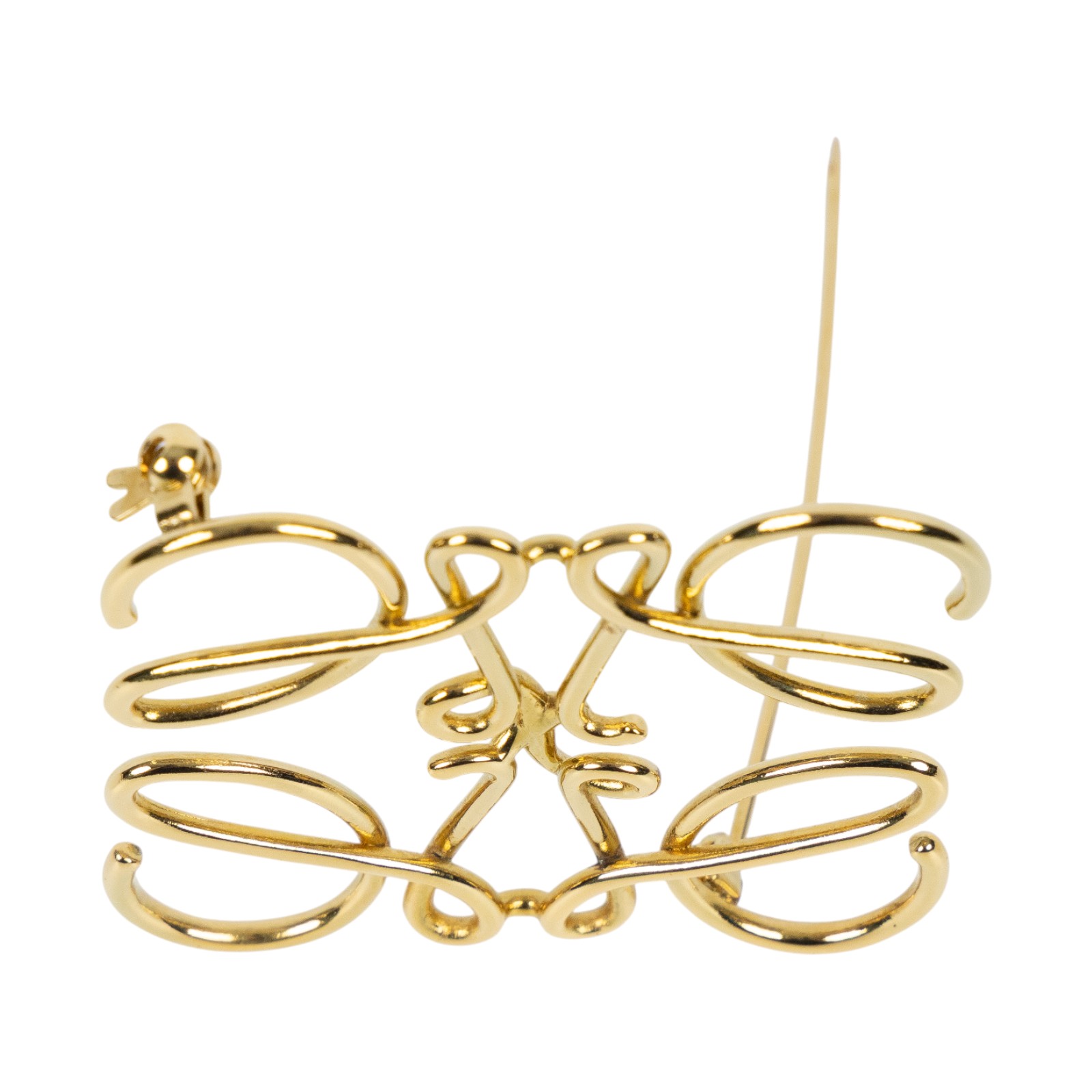 羅意威 LOEWE Anagram 別針 111.27.027 金色LOGO胸針 防塵袋