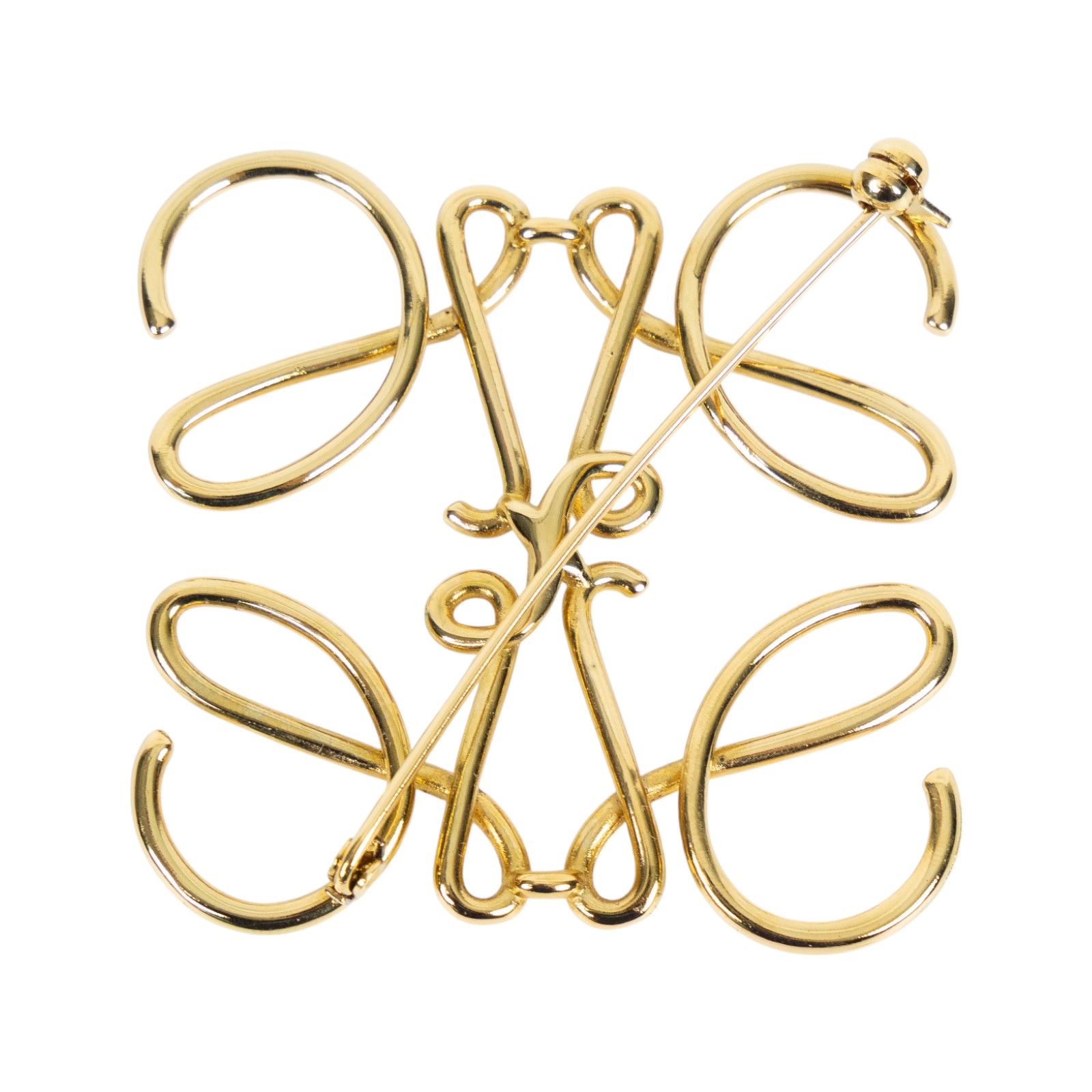 羅意威 LOEWE Anagram 別針 111.27.027 金色LOGO胸針 防塵袋