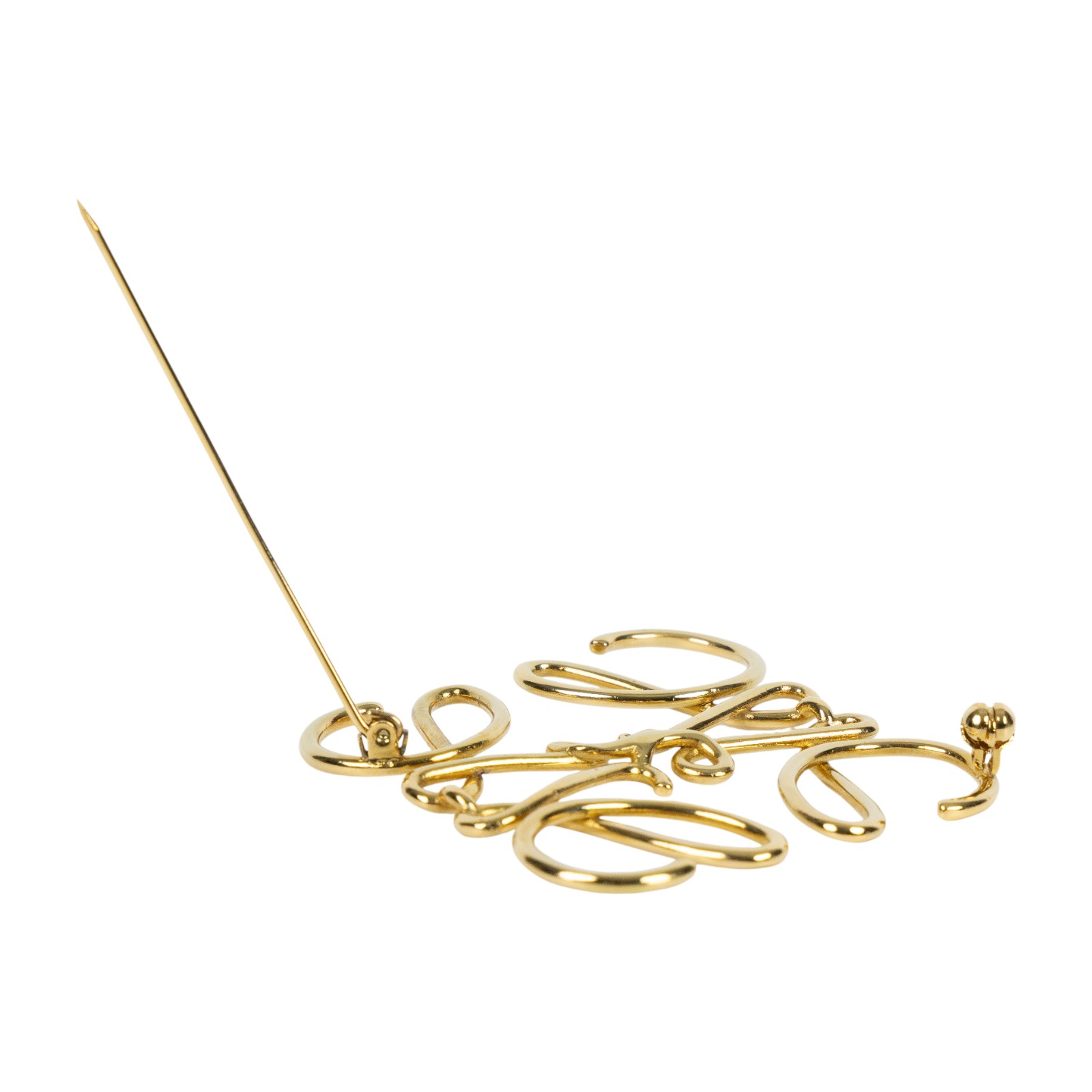 羅意威 LOEWE Anagram 別針 111.27.027 金色LOGO胸針 防塵袋