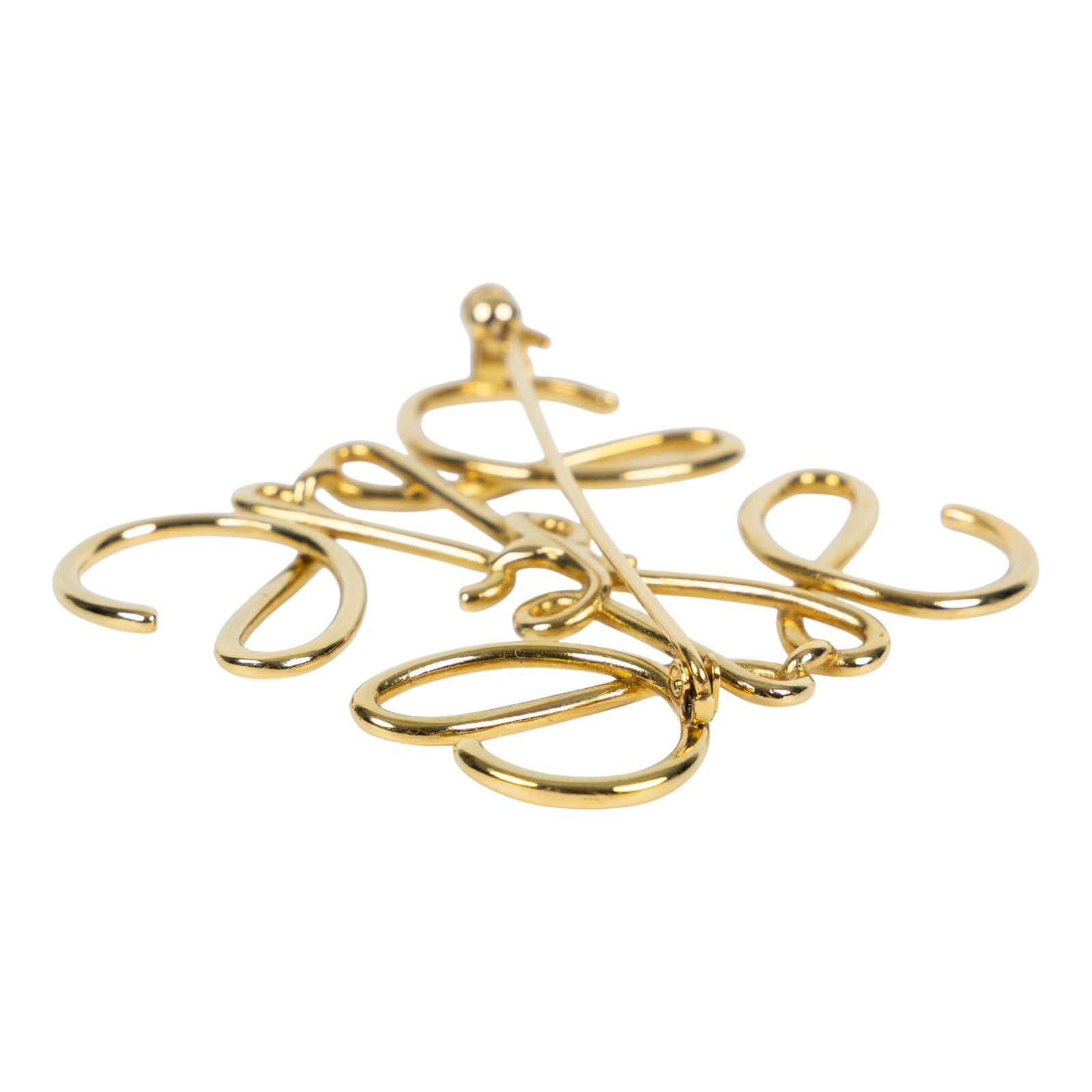 羅意威 LOEWE Anagram 別針 111.27.027 金色LOGO胸針 防塵袋