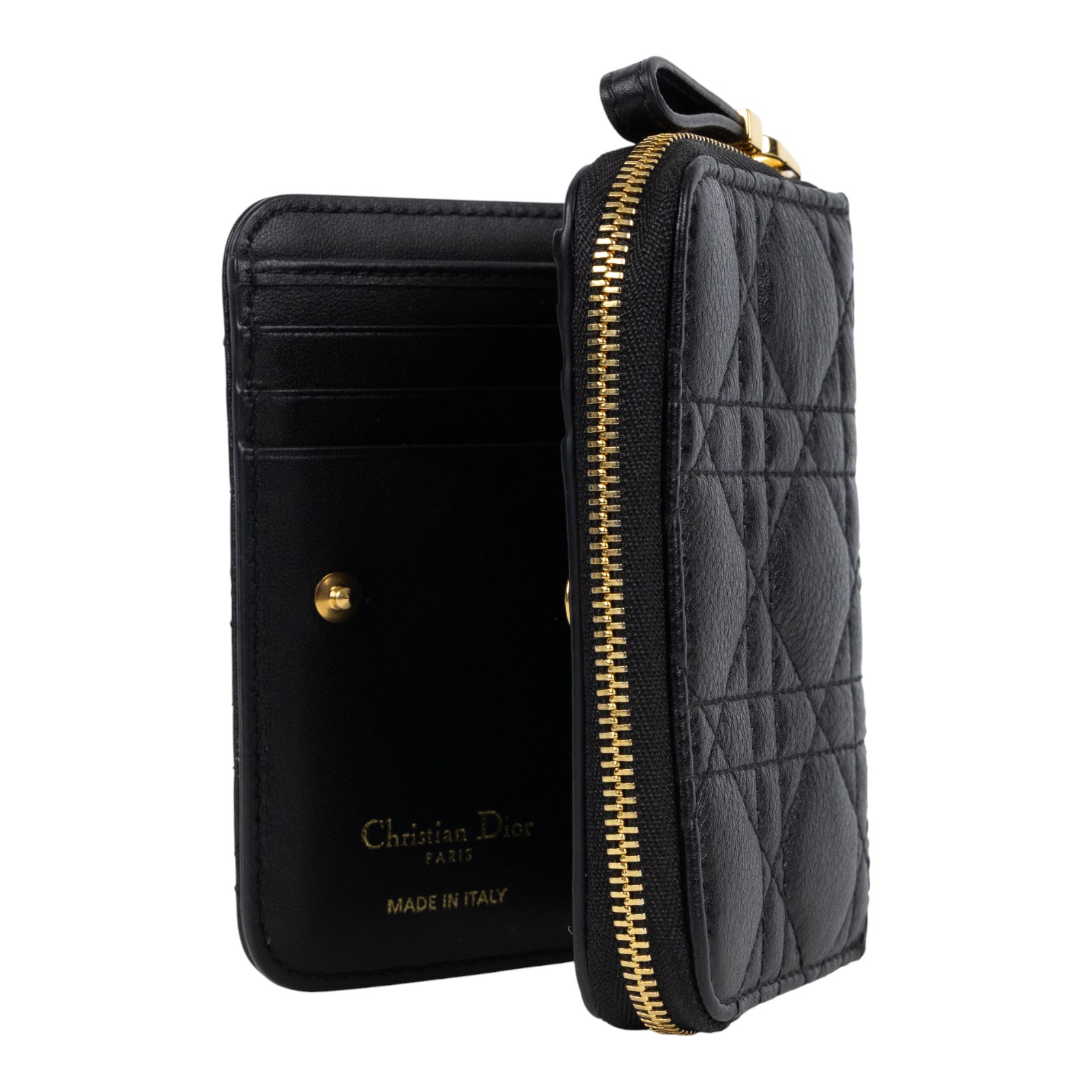 迪奧 CHRISTIAN DIOR Caro Scarlet 錢包 短夾 S5032UWHC 黑金Caro Scarlet 錢包 原廠盒子/防塵袋/購買證明