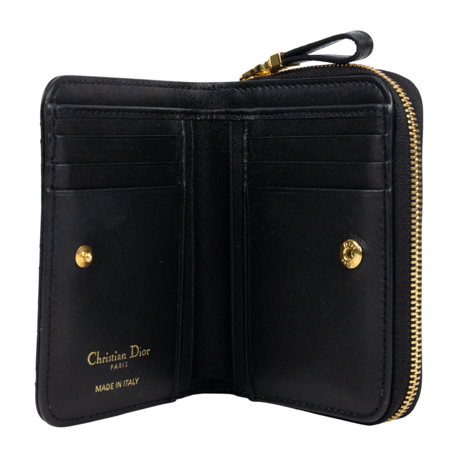 迪奧 CHRISTIAN DIOR Caro Scarlet 錢包 短夾 S5032UWHC 黑金Caro Scarlet 錢包 原廠盒子/防塵袋/購買證明