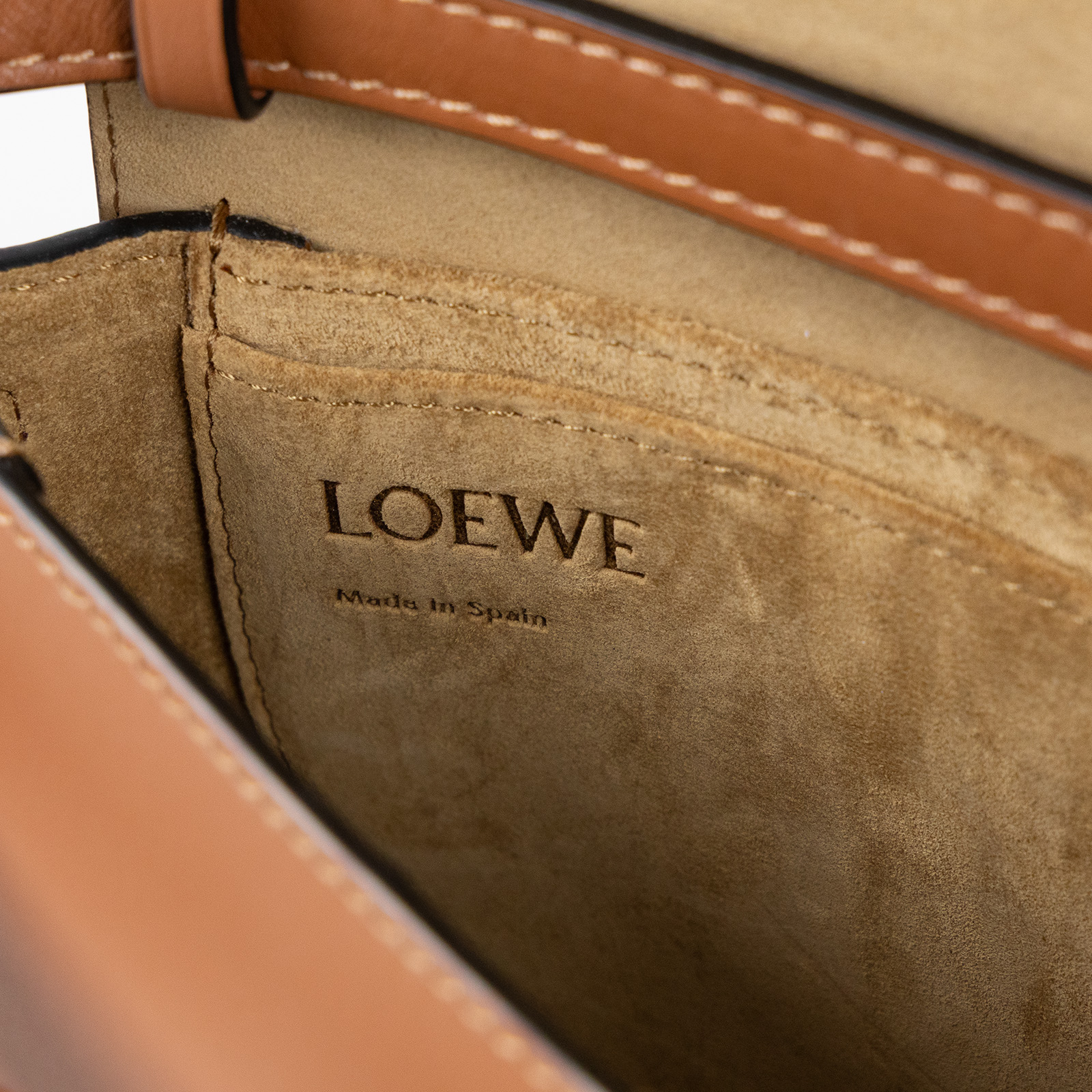 羅意威 LOEWE Mini Gate Dual bag 迷你 小牛皮 肩背包 帆布背帶 A650N46X13 棕色MINI GATE帆布背帶 防塵袋