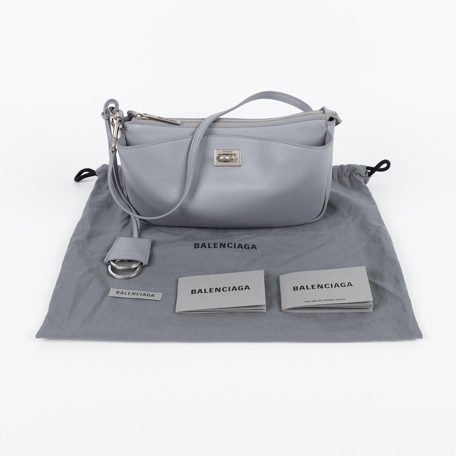 巴黎世家 BALENCIAGA Rodeo Sling Pochette 隨身手提包 8141112ABLV 灰色素面Rodeo Sling 防塵袋