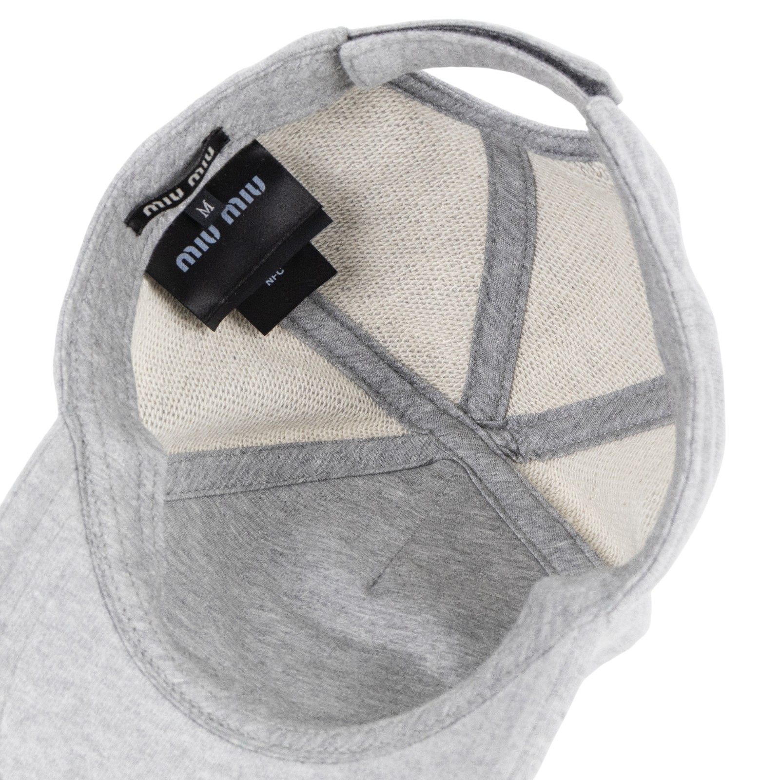 繆繆 MIU MIU Logo 棒球帽 5HC179_2C30_M 灰色棉質棒球帽 #M 防塵袋