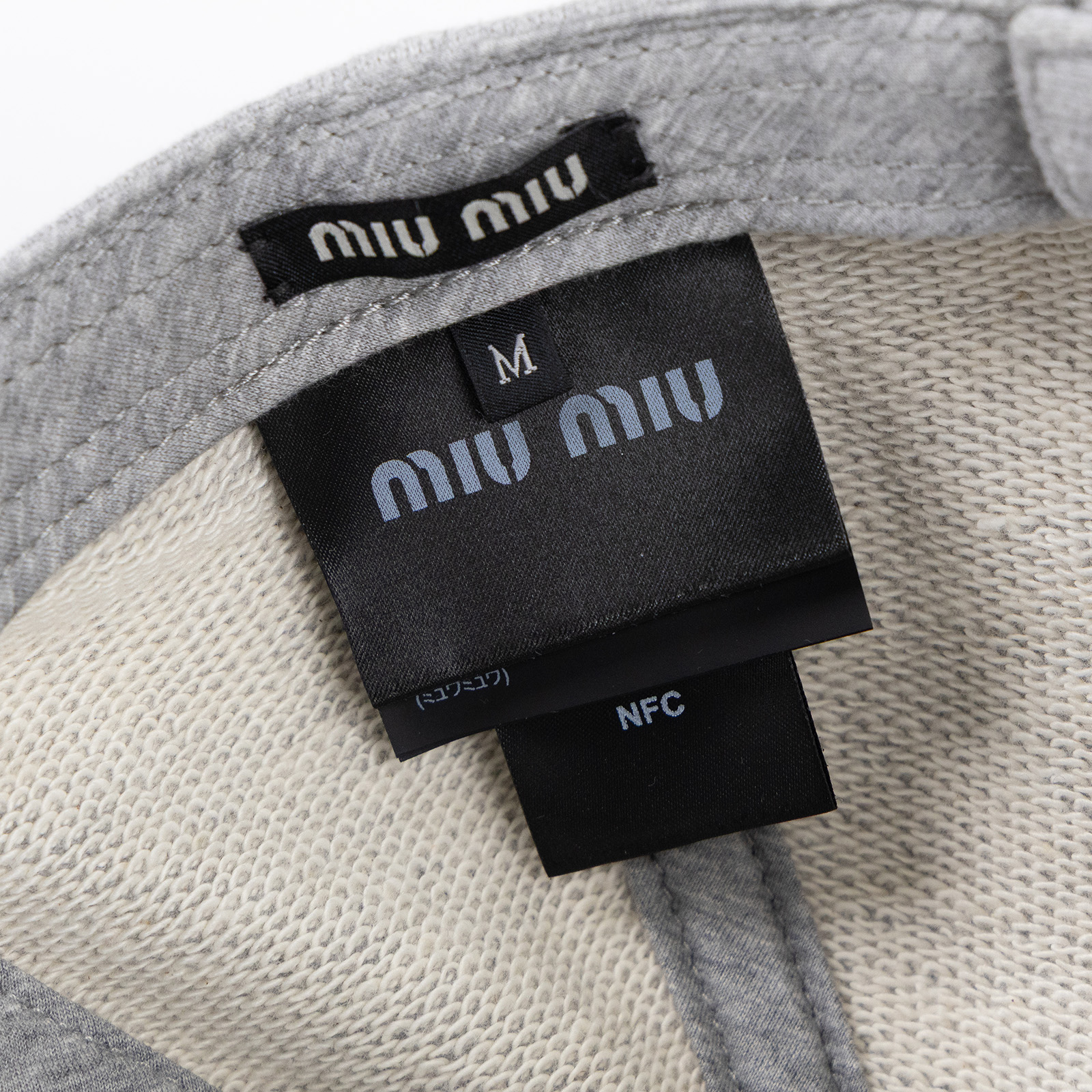 繆繆 MIU MIU Logo 棒球帽 5HC179_2C30_M 灰色棉質棒球帽 #M 防塵袋