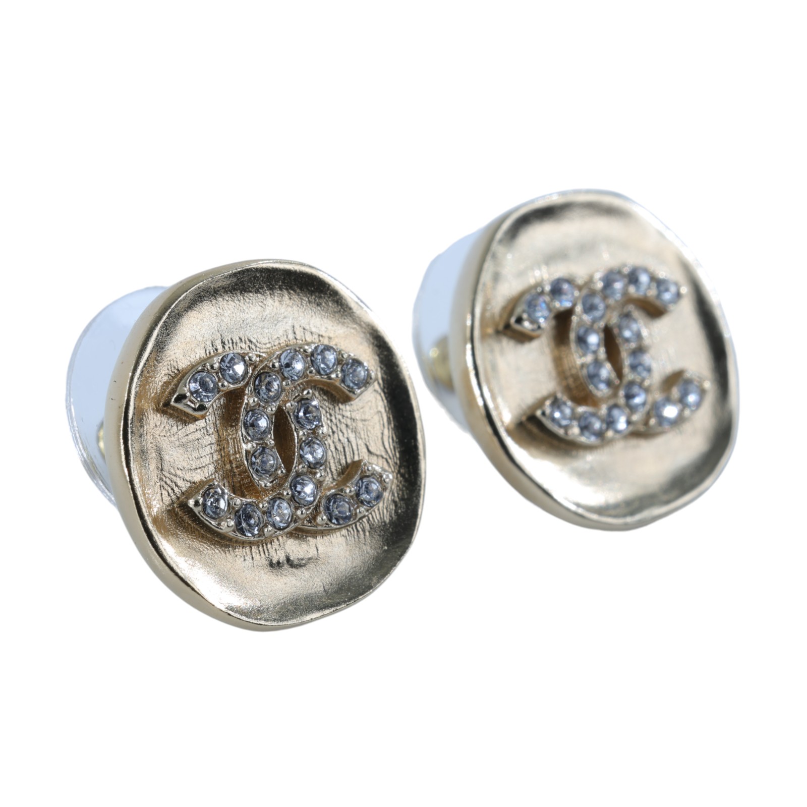 香奈兒 CHANEL CC LOGO 水鑽 項鍊 鎖骨鍊 F21K 金色雙C水鑽耳環 原廠盒子/內襯