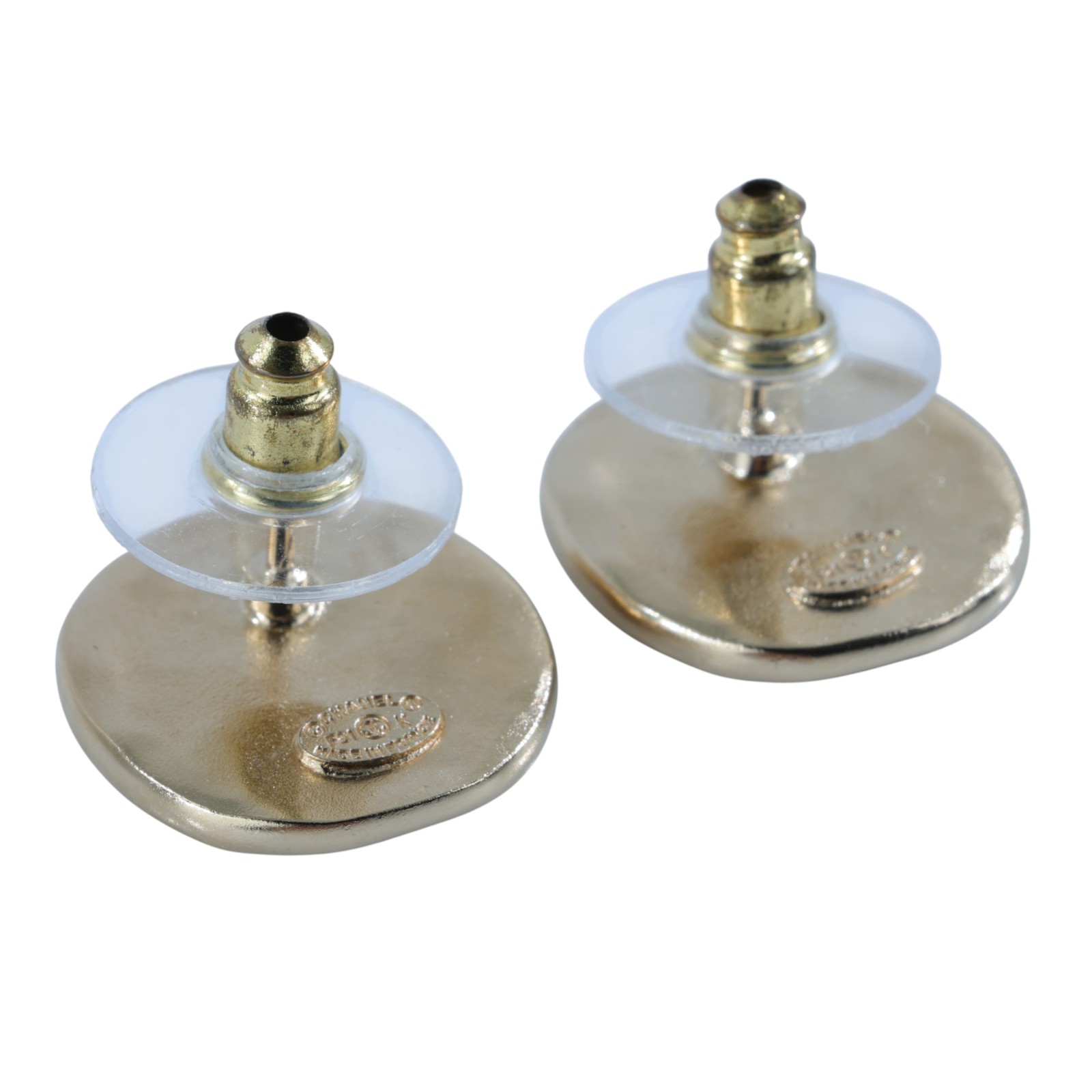 香奈兒 CHANEL CC LOGO 水鑽 項鍊 鎖骨鍊 F21K 金色雙C水鑽耳環 原廠盒子/內襯