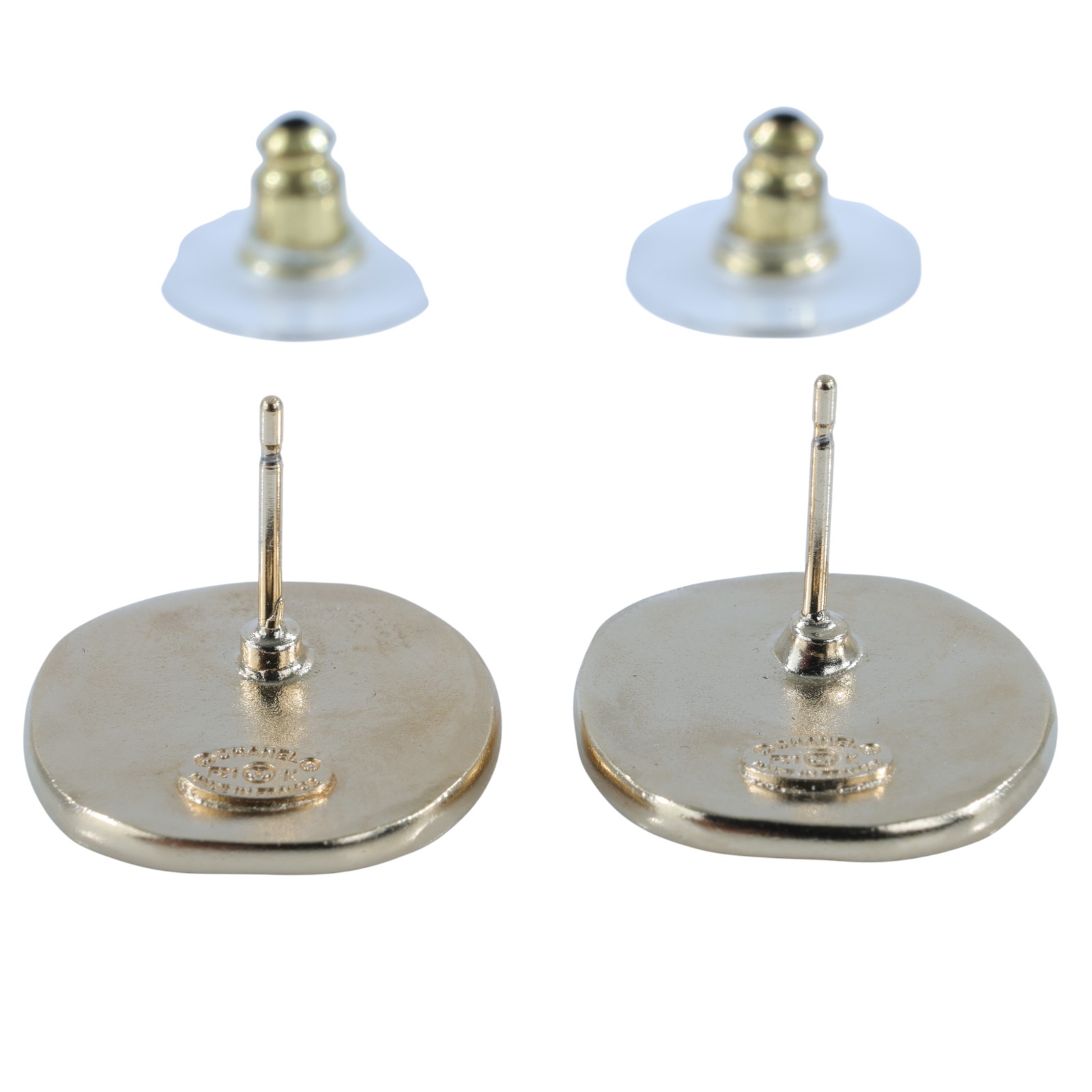 香奈兒 CHANEL CC LOGO 水鑽 項鍊 鎖骨鍊 F21K 金色雙C水鑽耳環 原廠盒子/內襯