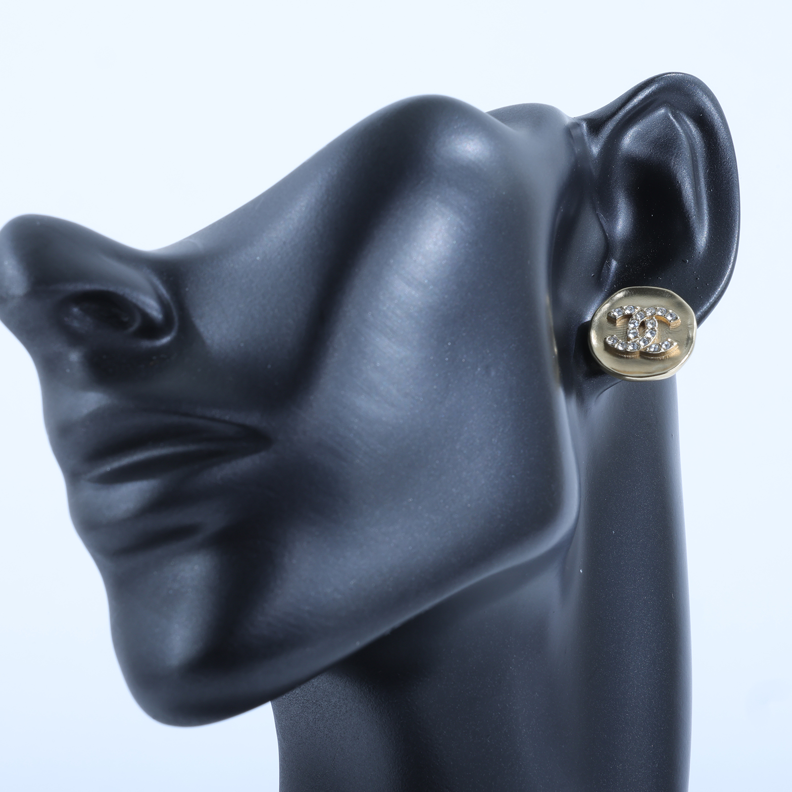 香奈兒 CHANEL CC LOGO 水鑽 項鍊 鎖骨鍊 F21K 金色雙C水鑽耳環 原廠盒子/內襯